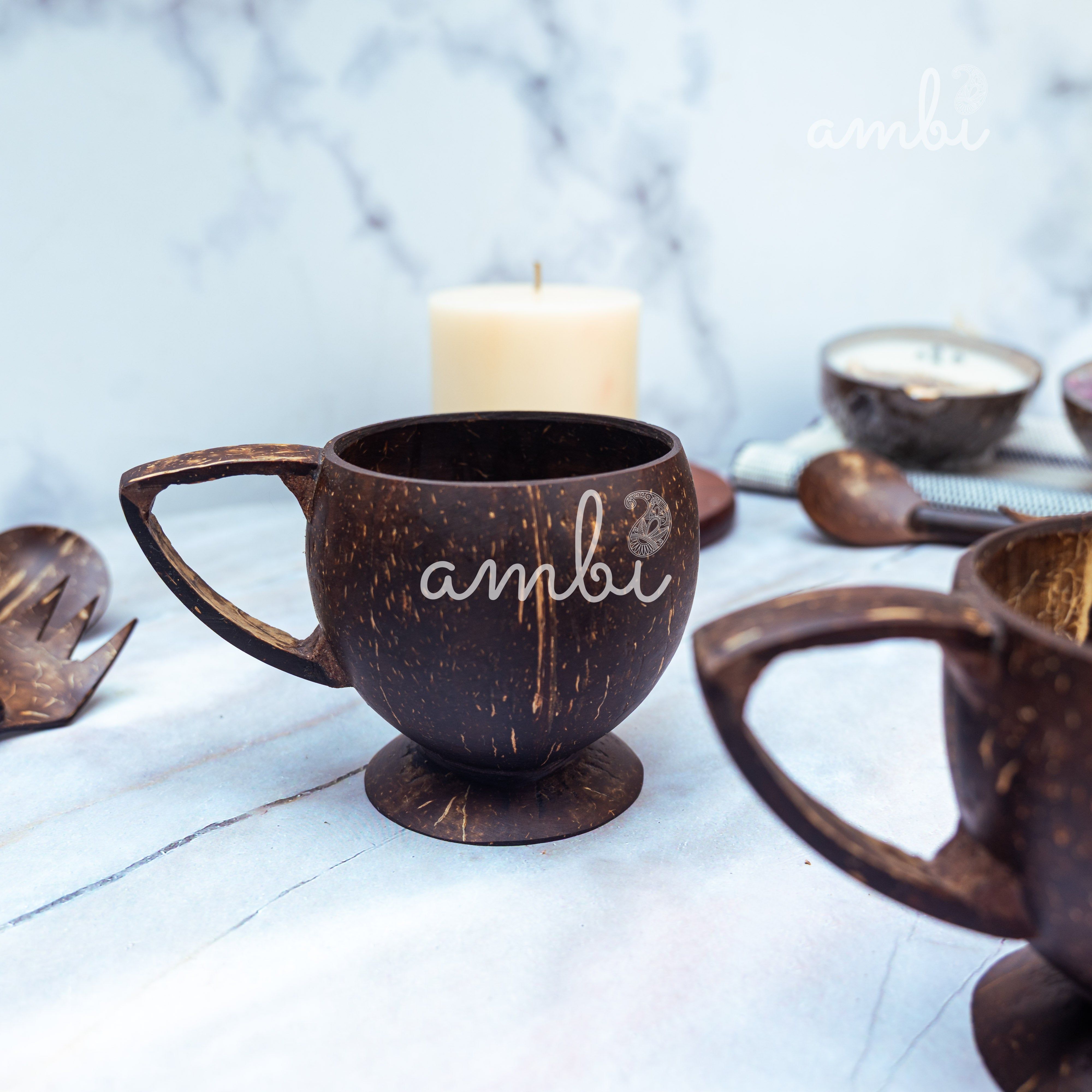 Coconut Shell Tea Cups- Set of 2