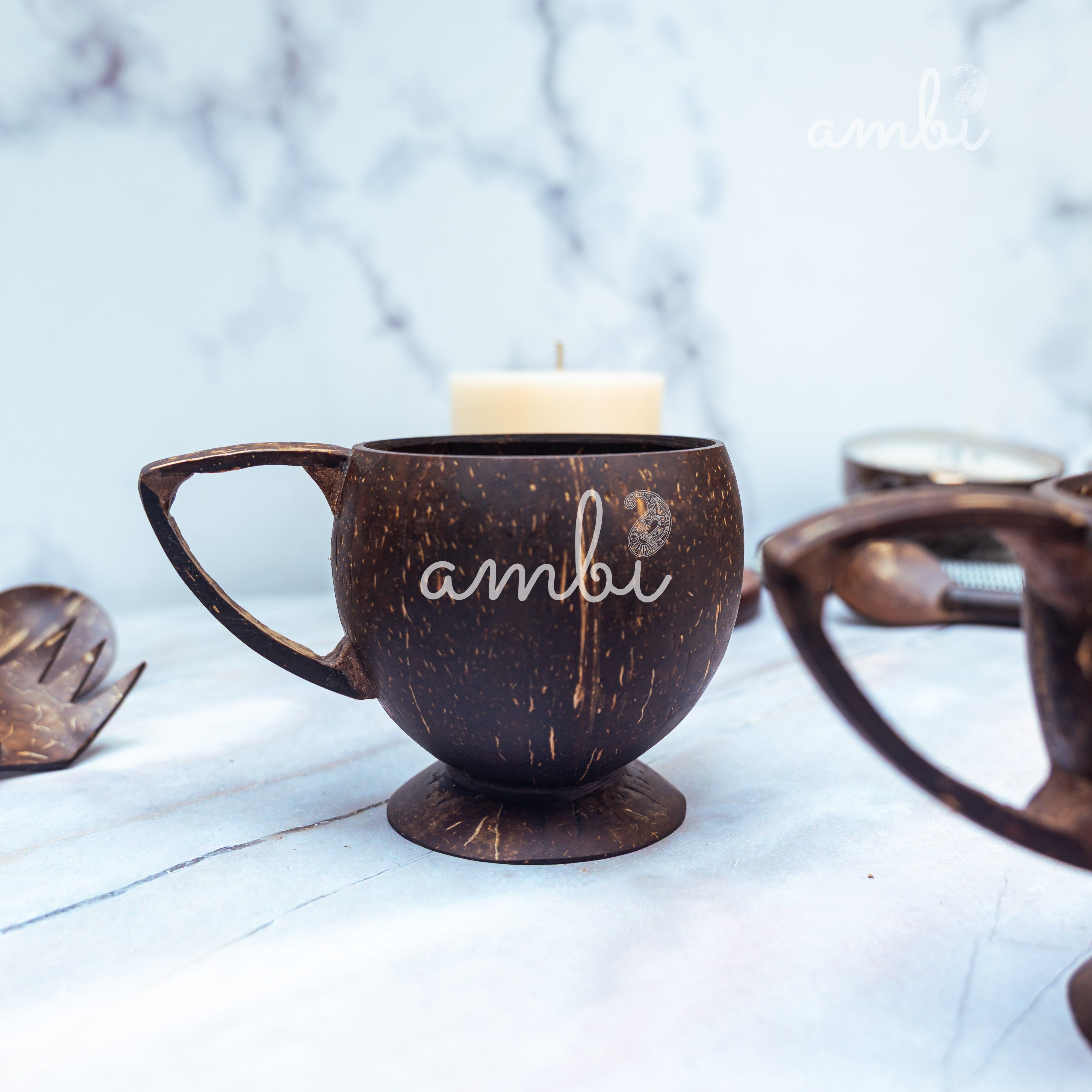 Coconut Shell Tea Cups- Set of 2