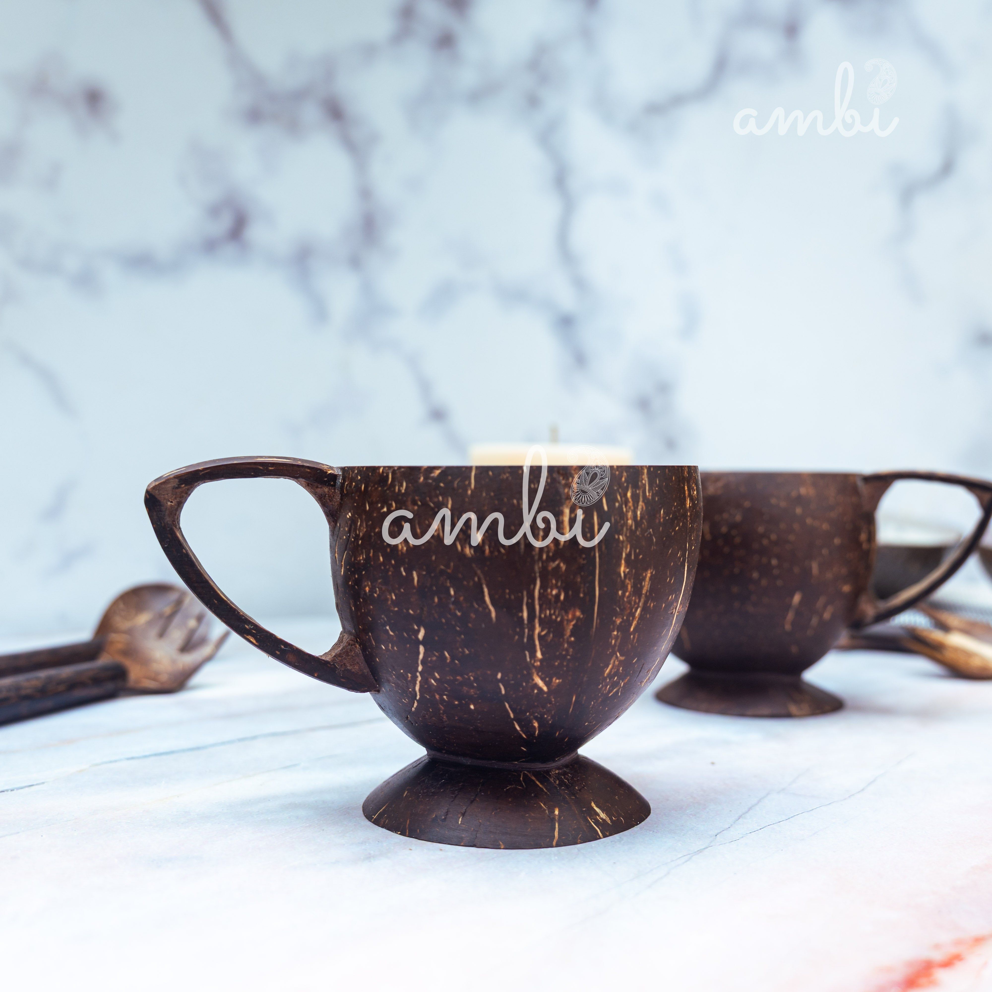 Coconut Shell Tea Cups- Set of 2