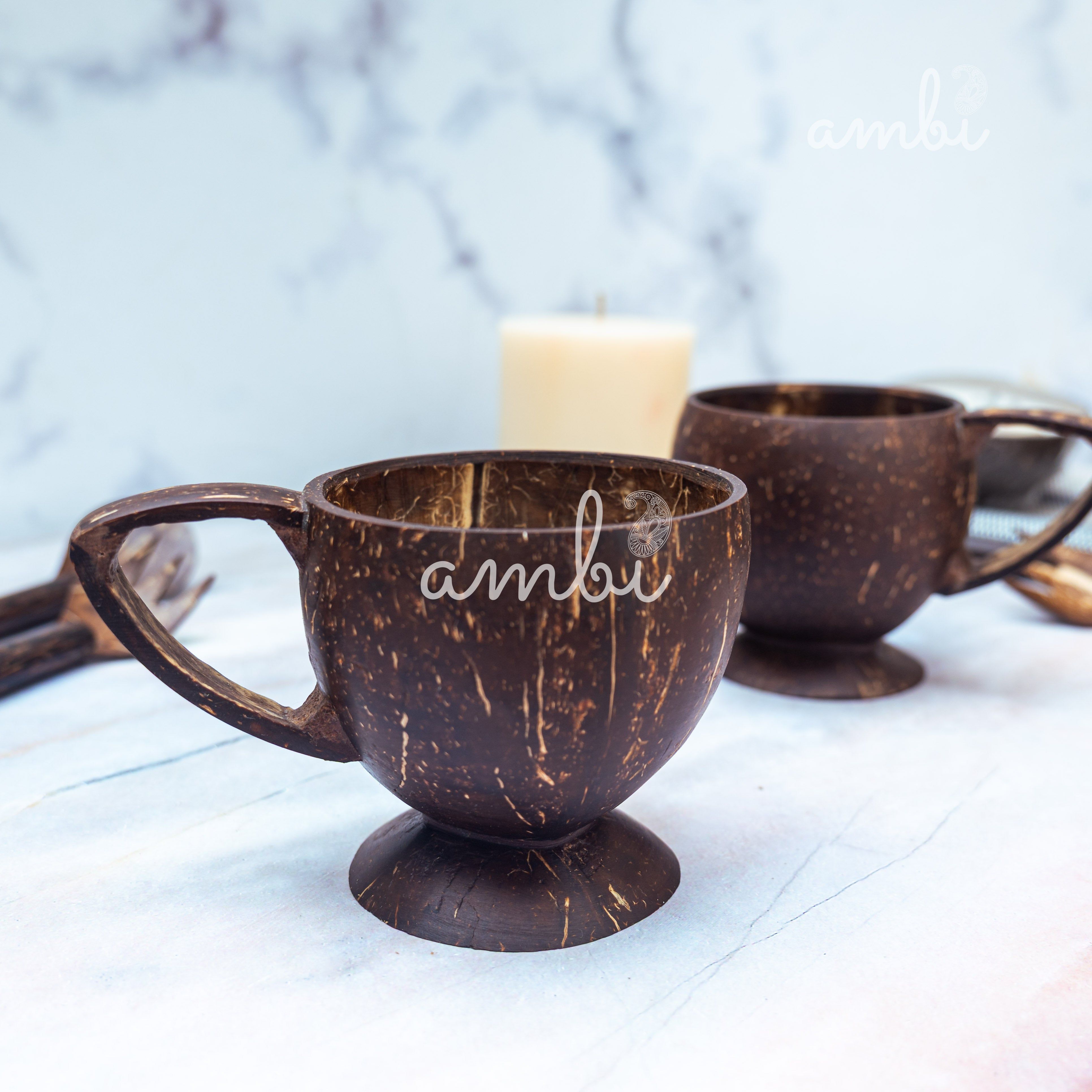 Coconut Shell Tea Cups- Set of 2