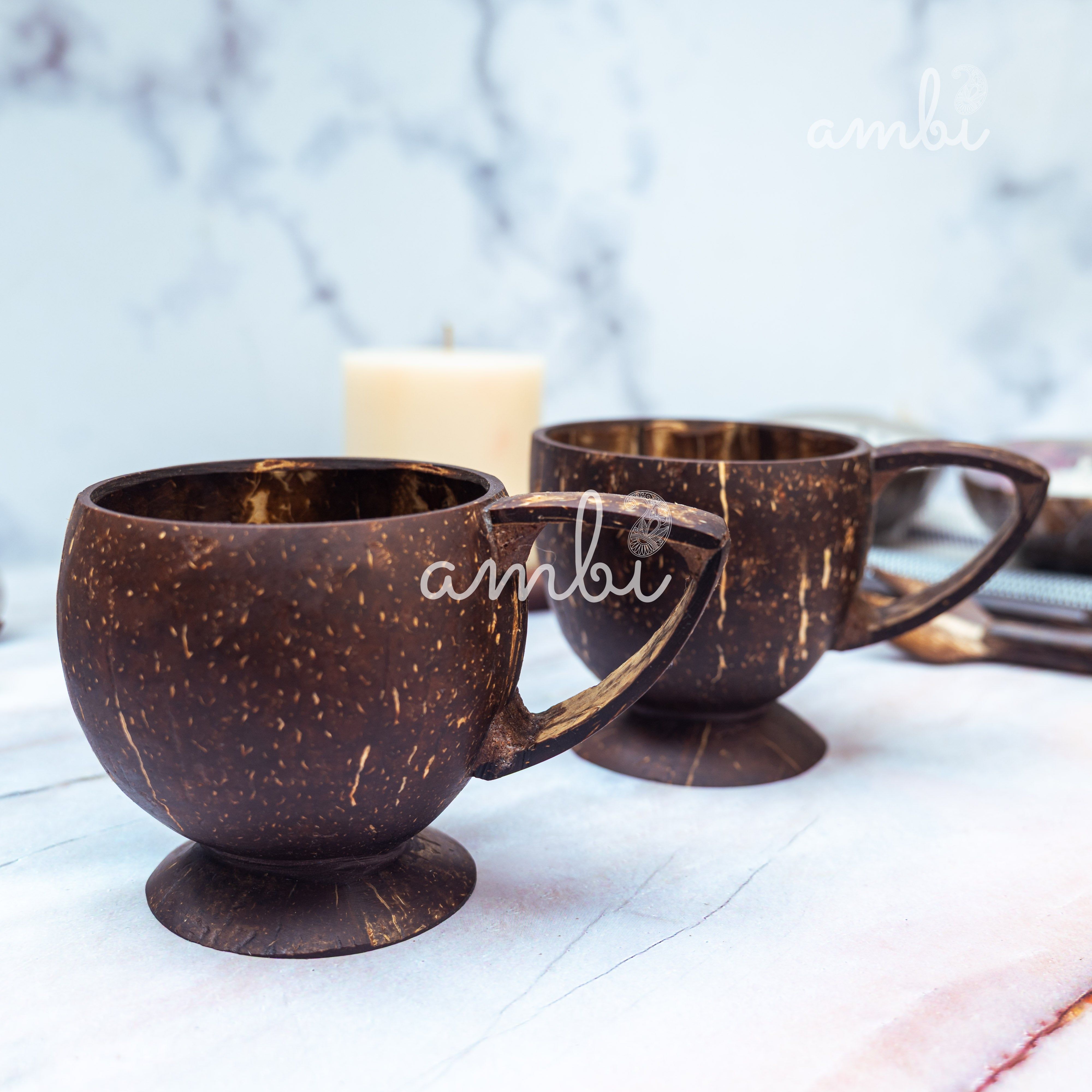 Coconut Shell Tea Cups- Set of 2