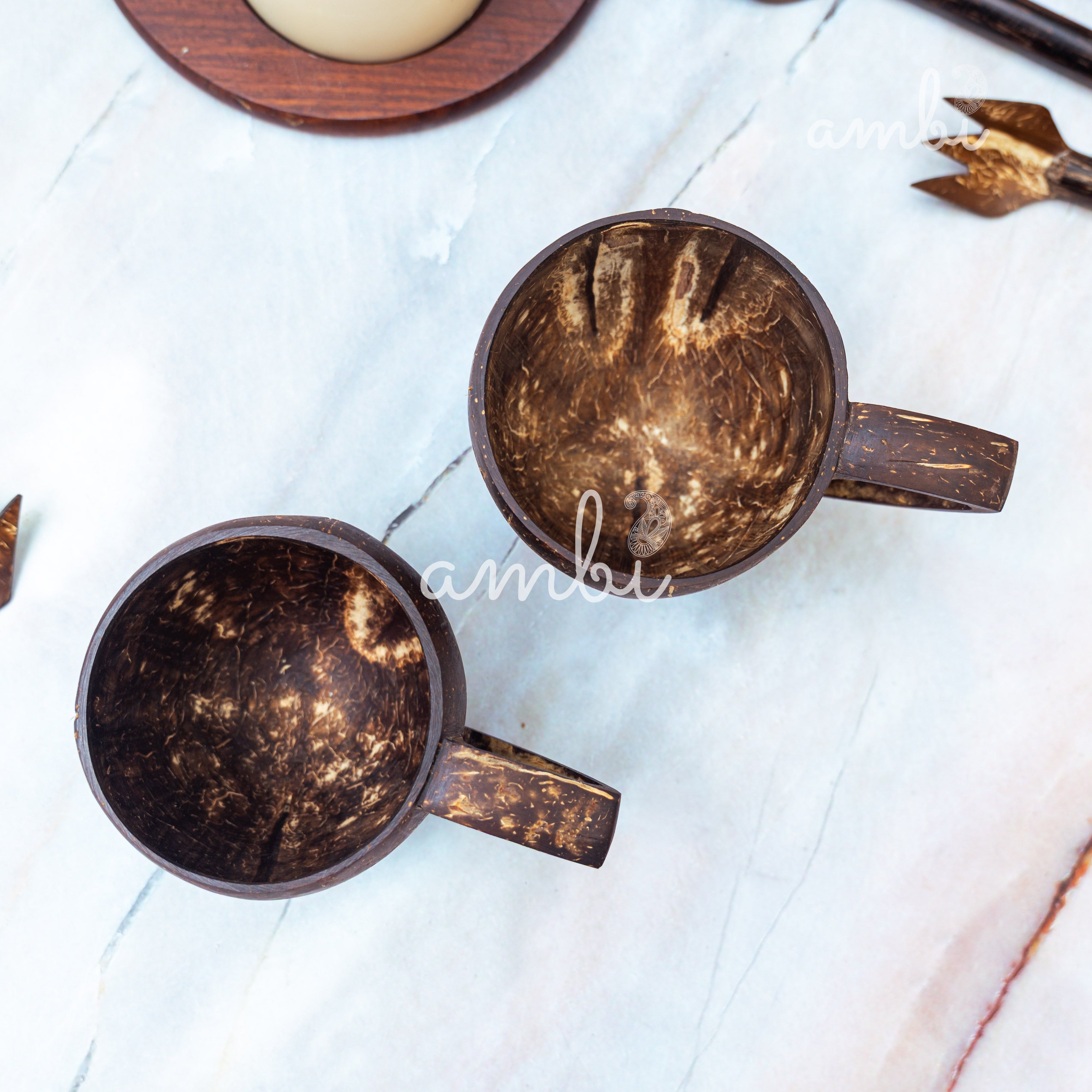 Coconut Shell Tea Cups- Set of 2