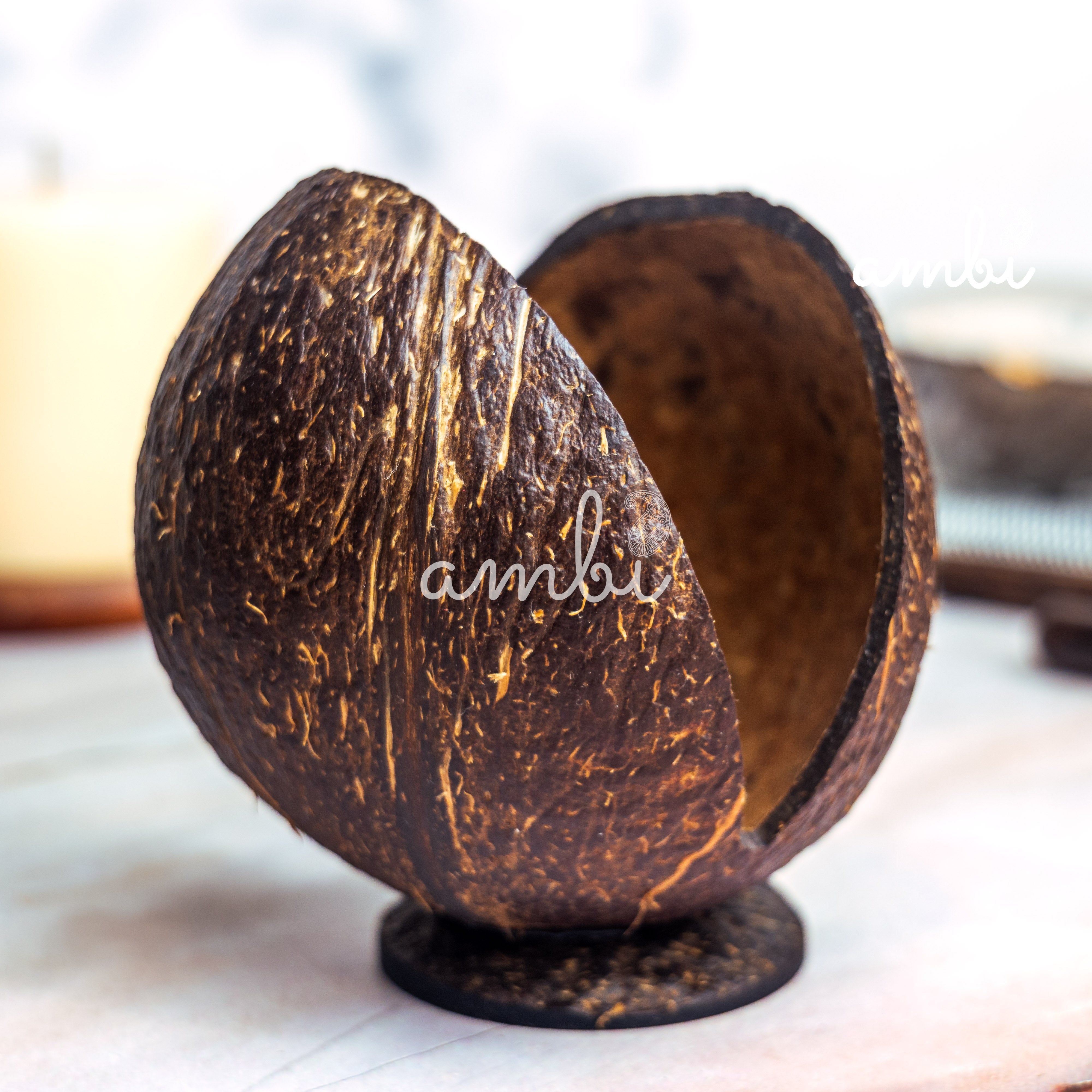 Coconut Shell Tissue Paper Holder — Handcrafted & Eco-Friendly