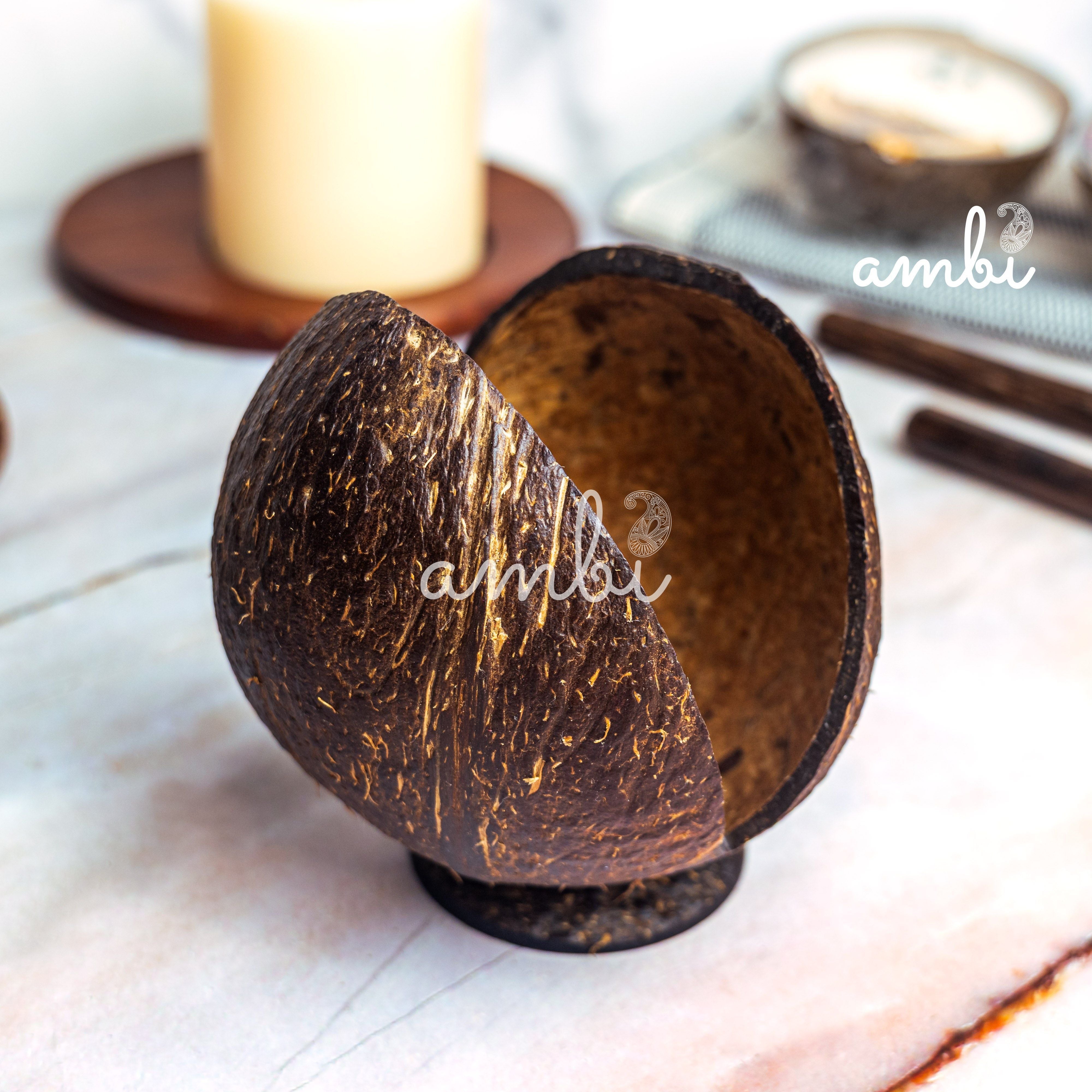 Coconut Shell Tissue Paper Holder — Handcrafted & Eco-Friendly