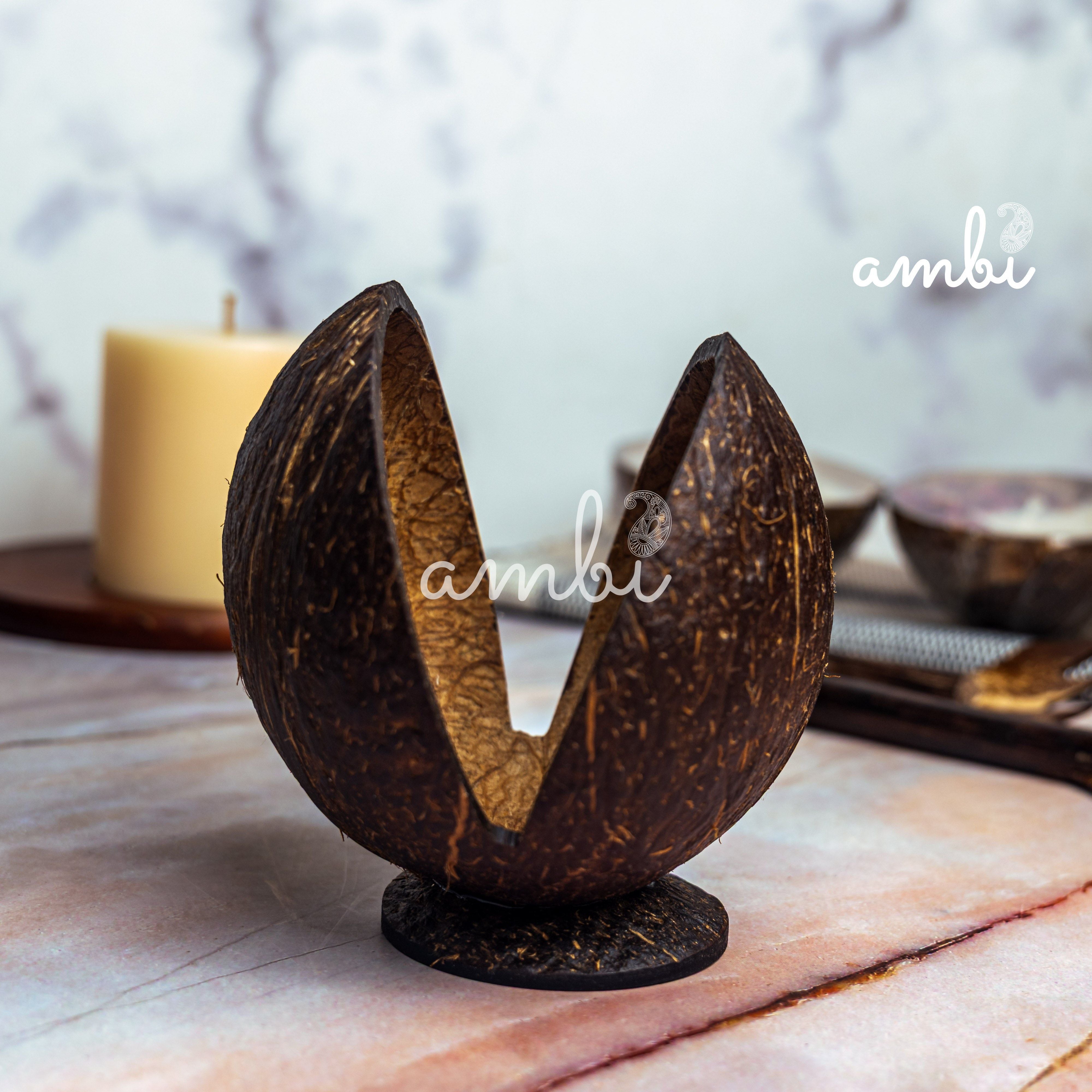 Coconut Shell Tissue Paper Holder — Handcrafted & Eco-Friendly
