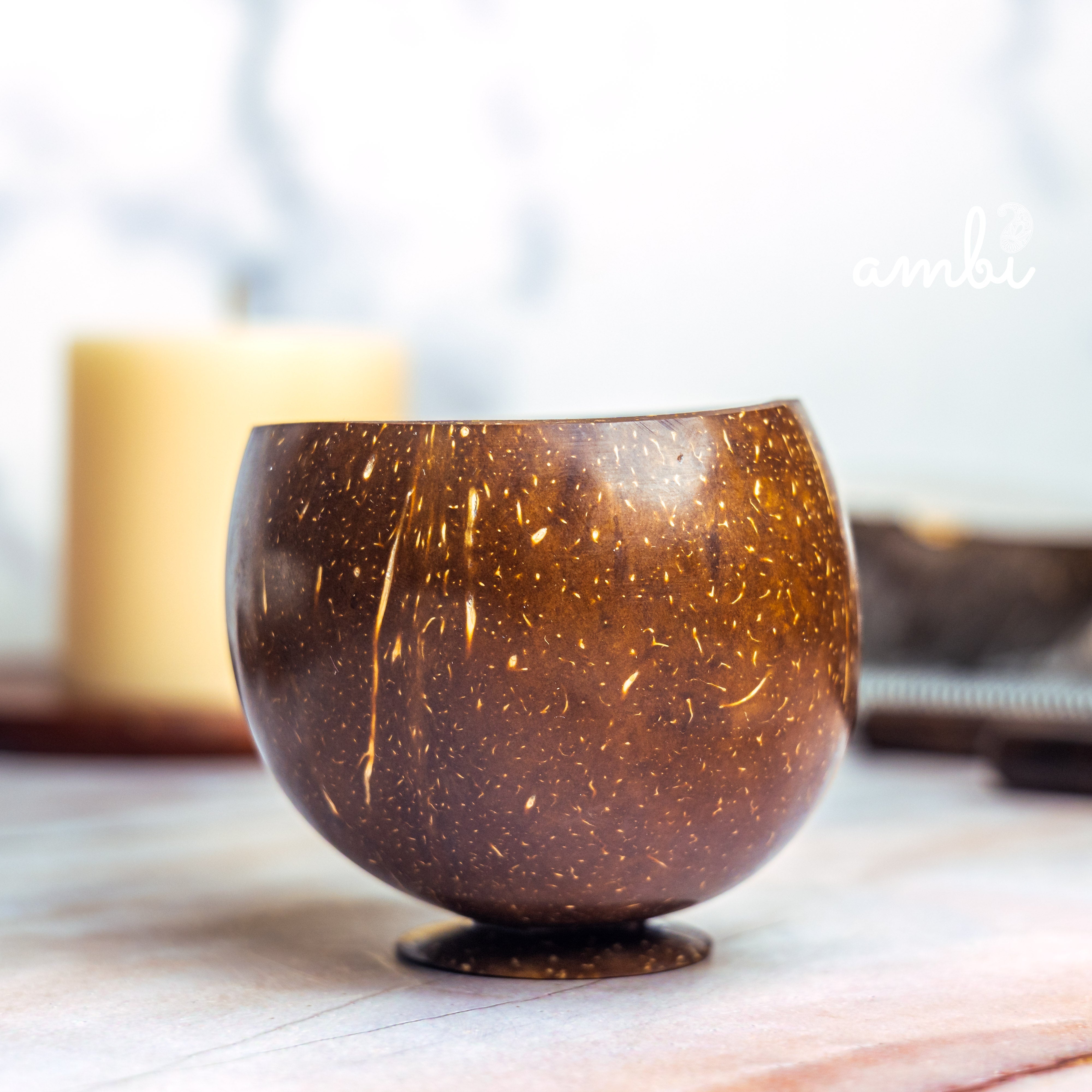 Coconut Shell Cups — Set of 2, Handcrafted for Tea, Coffee and Juice