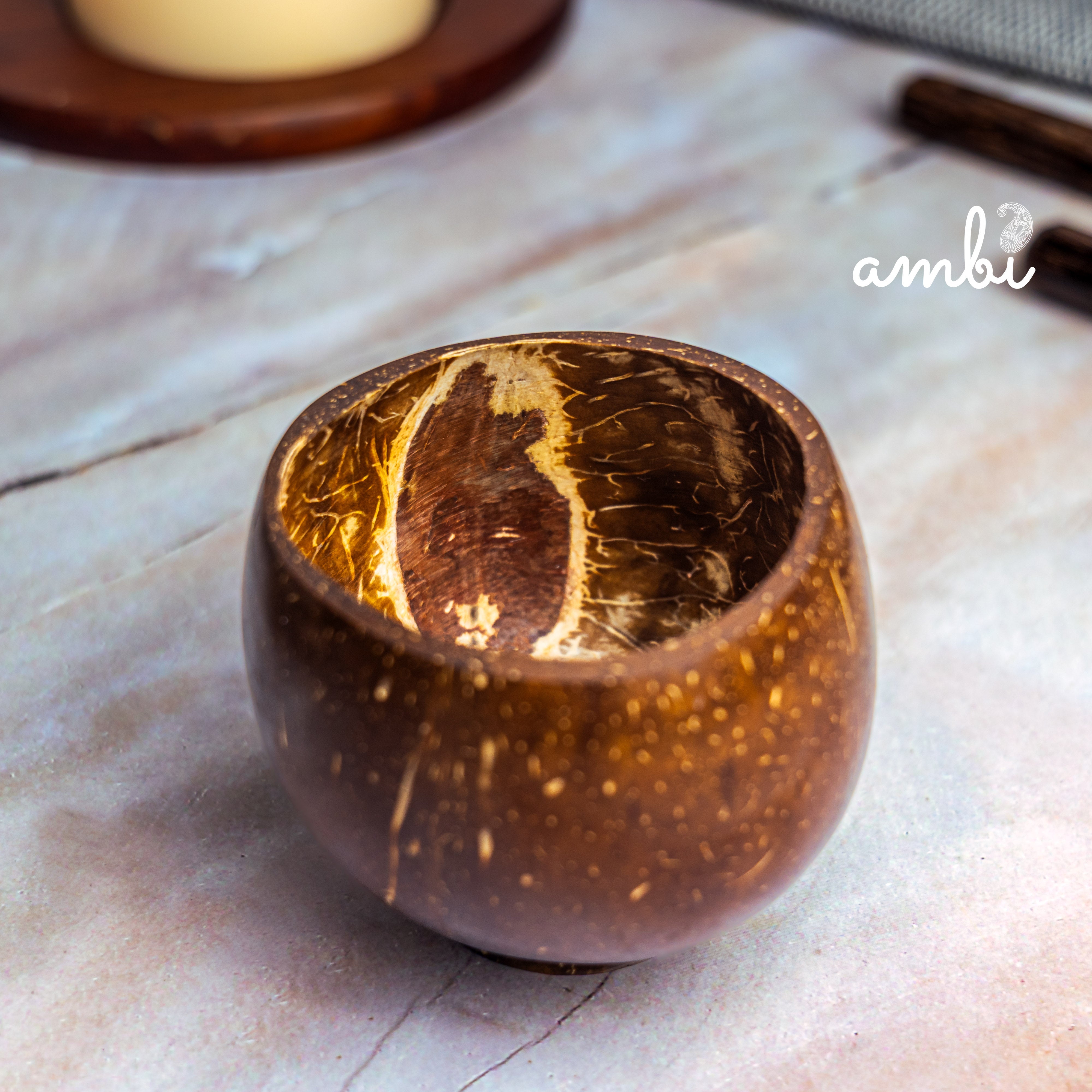Coconut Shell Cups — Set of 2, Handcrafted for Tea, Coffee and Juice