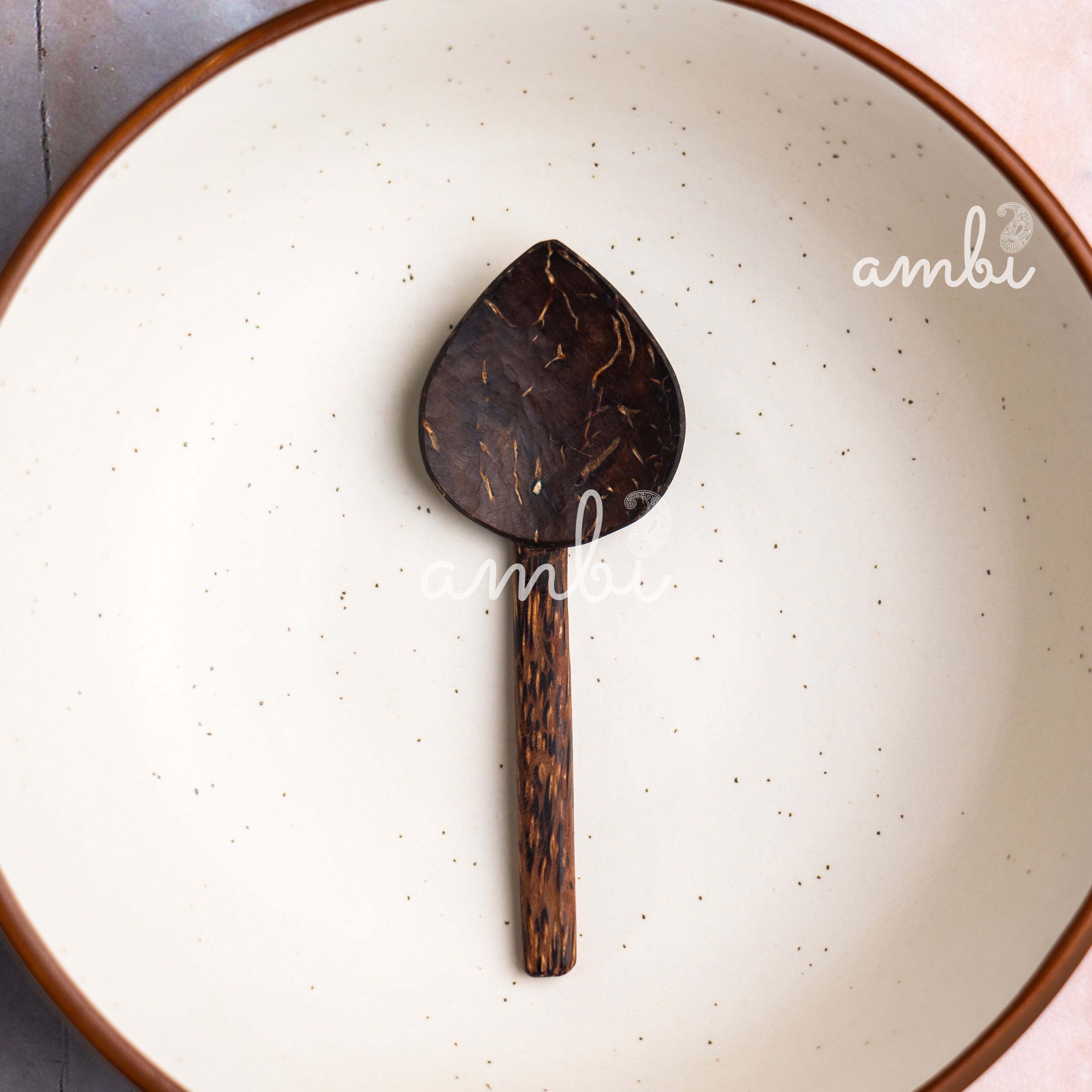 Coconut Shell Small Spoons for Spices, Tea, Coffee, Sugar, Desserts - Set of 6