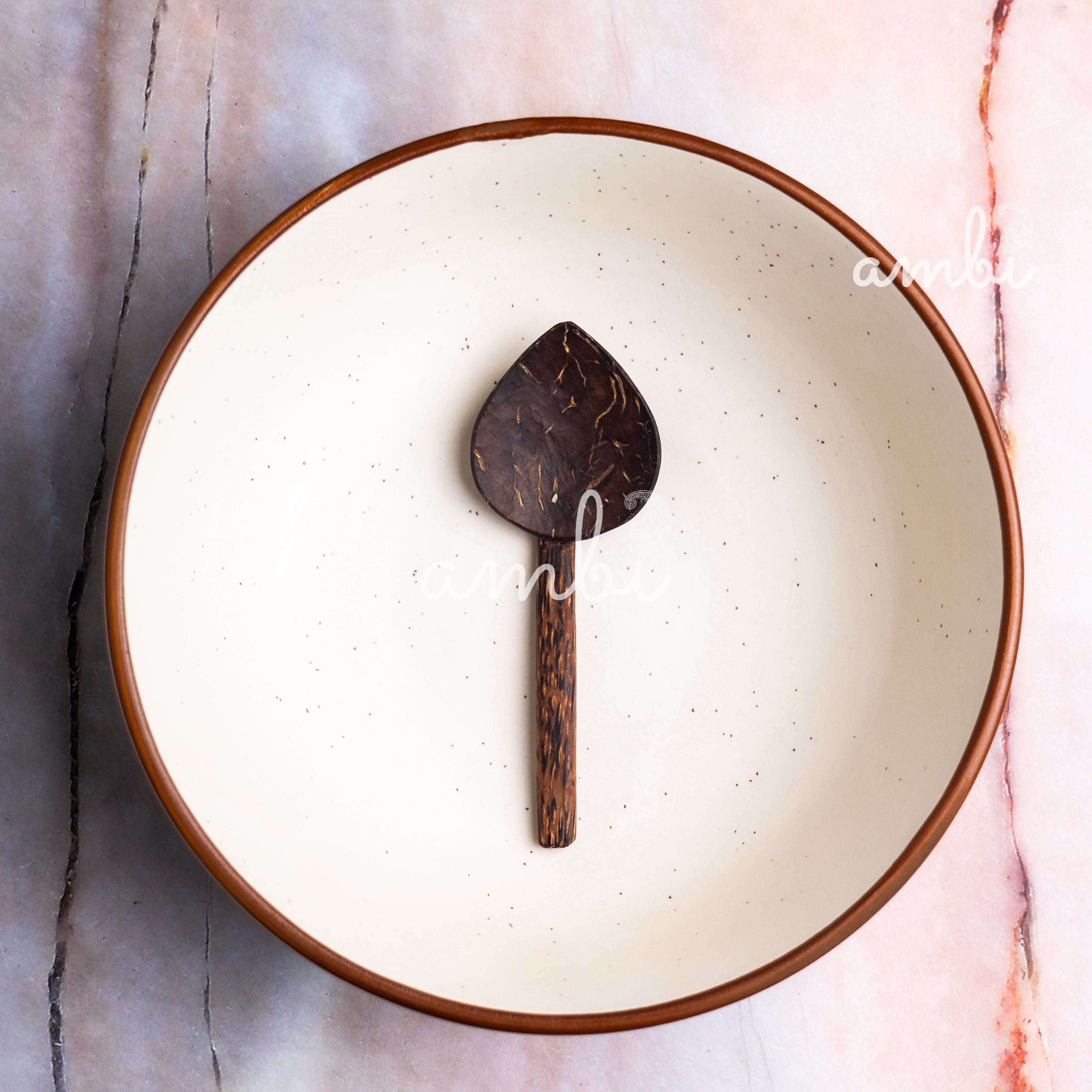 Coconut Shell Small Spoons for Spices, Tea, Coffee, Sugar, Desserts - Set of 6