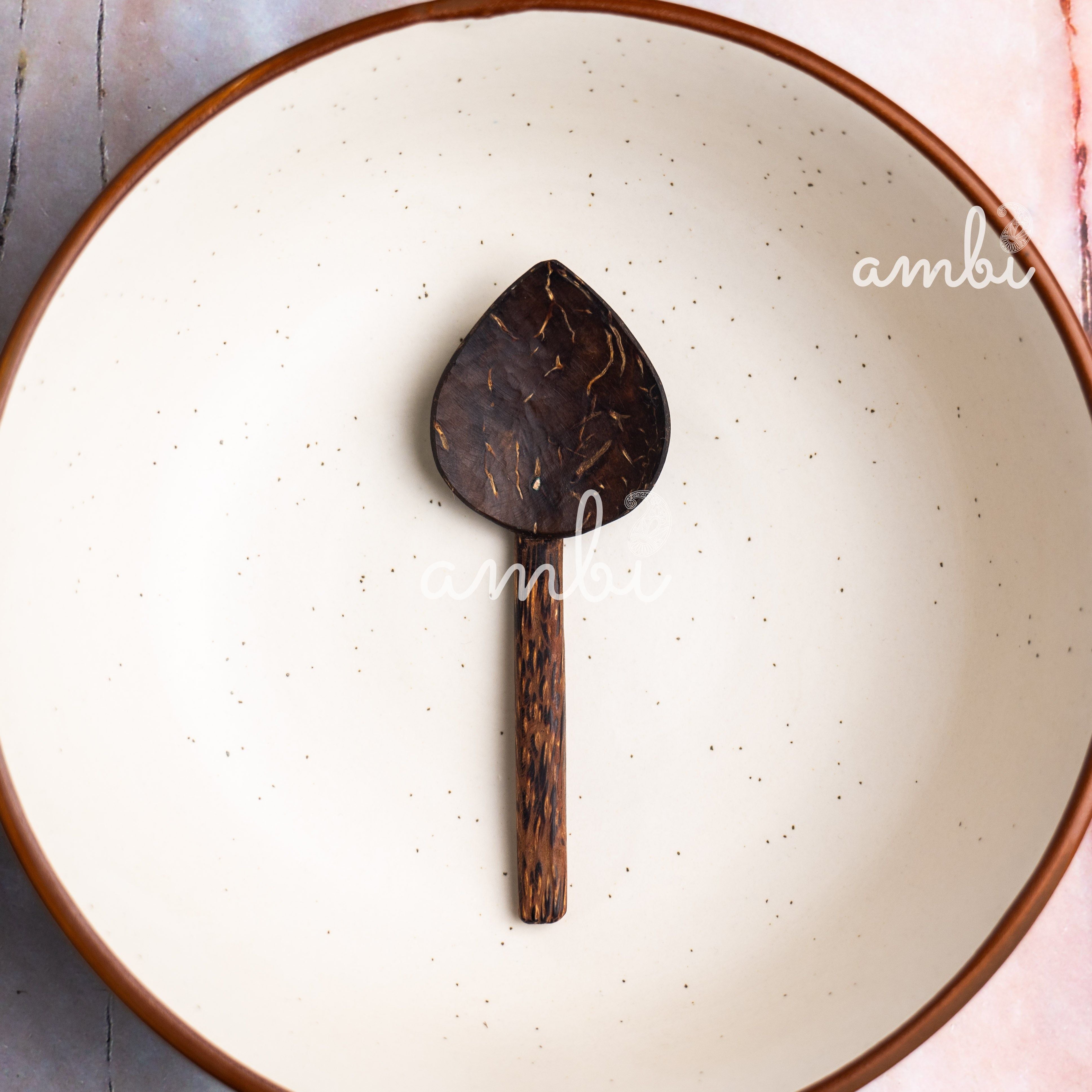 Coconut Shell Small Spoons for Spices, Tea, Coffee, Sugar, Desserts - Set of 6