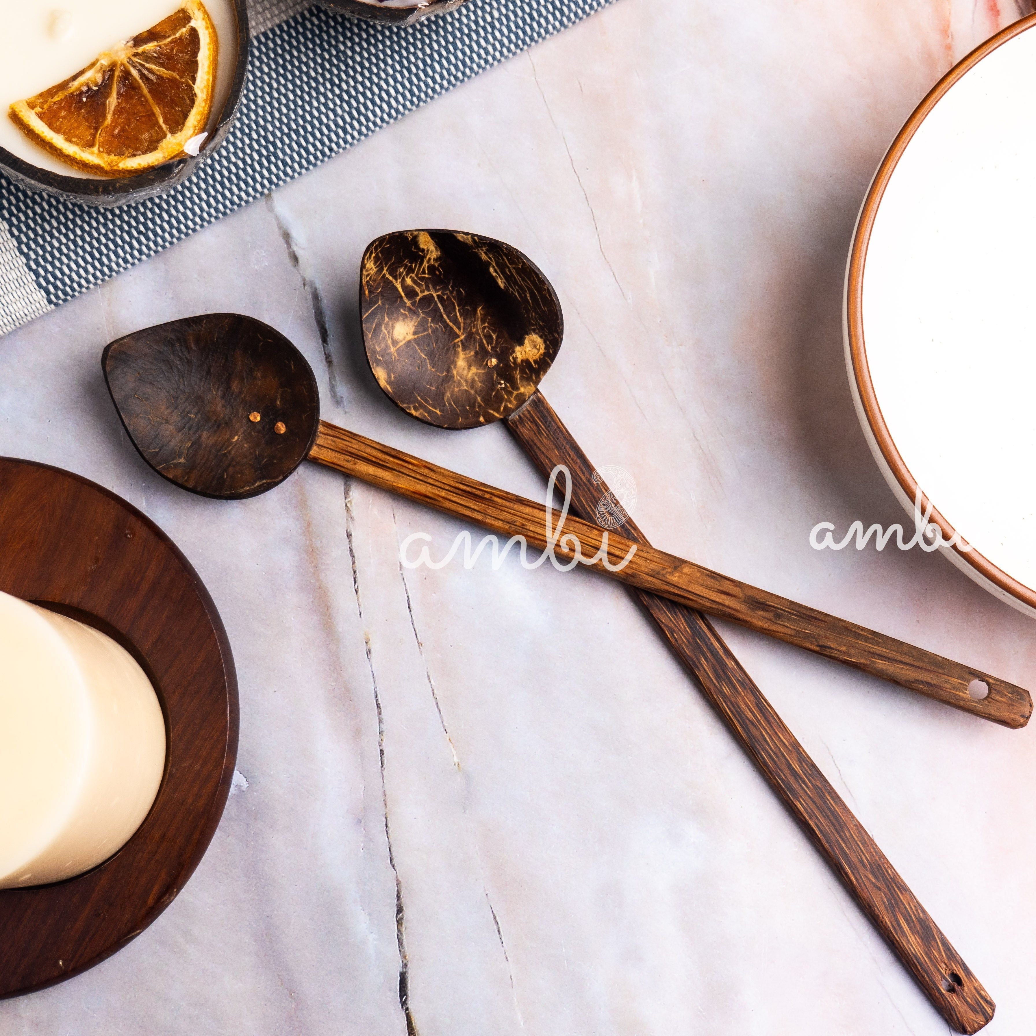 Coconut Shell Table Spoon - Set of 2 (Spade)