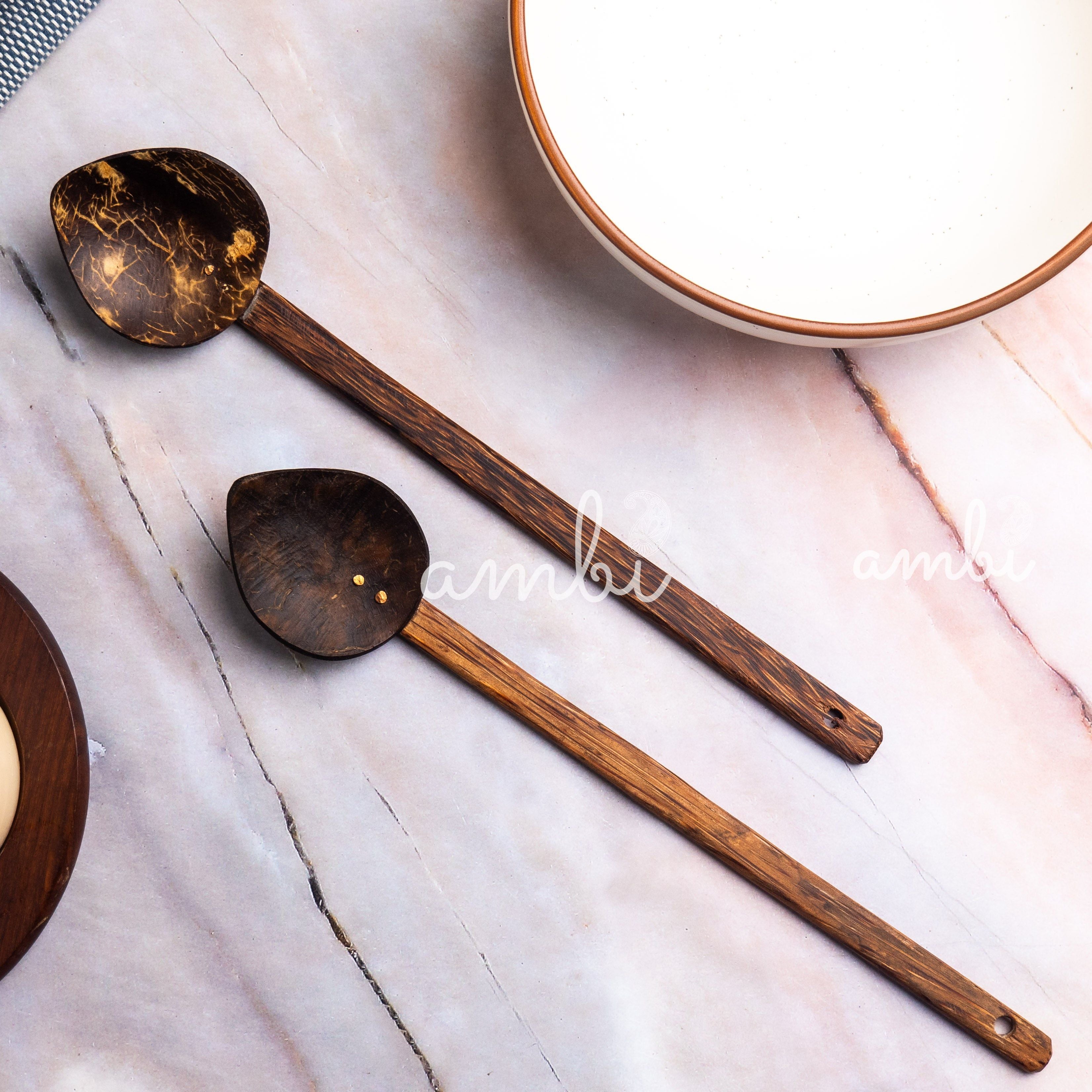 Coconut Shell Table Spoon - Set of 2 (Spade)