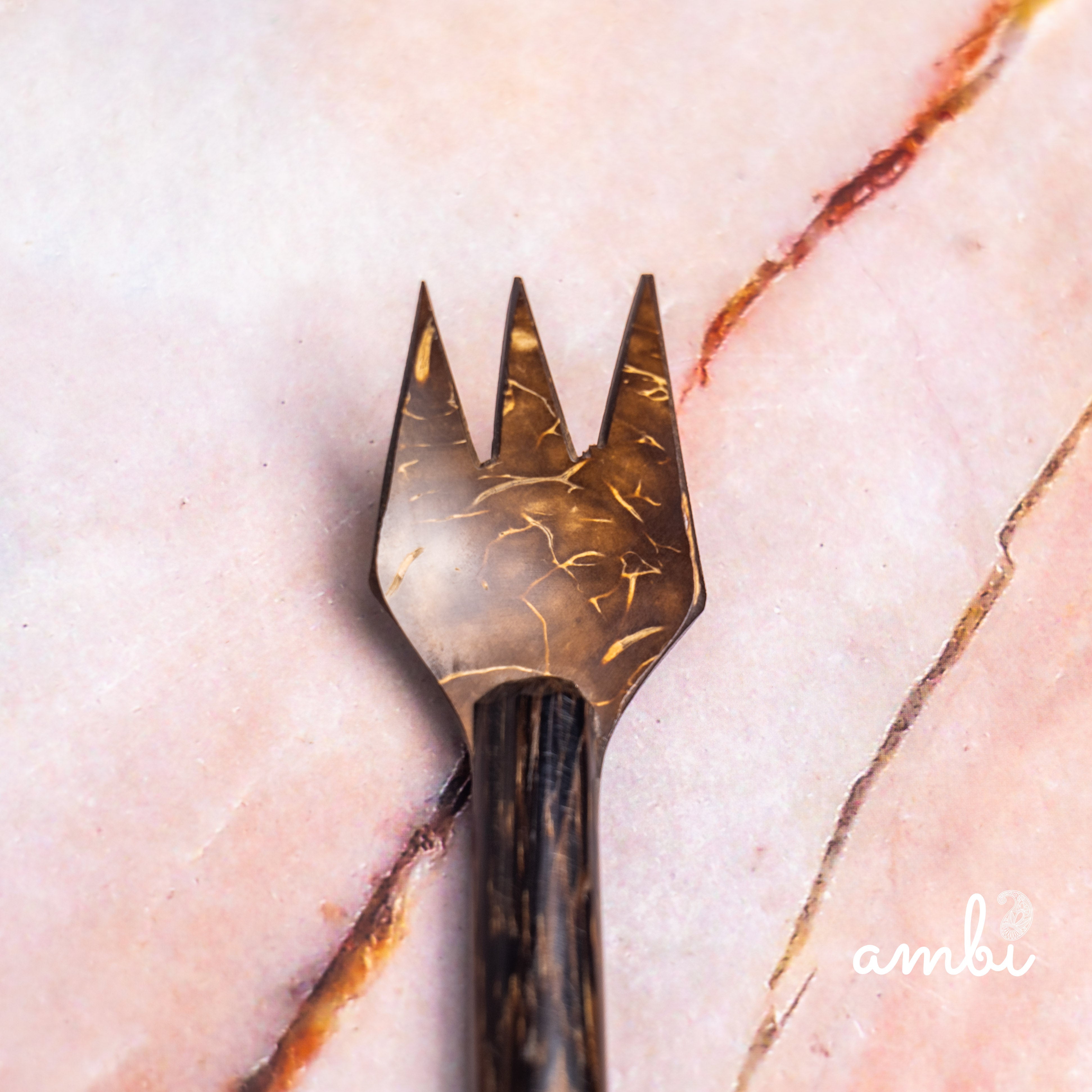Coconut Shell Fork and Spoon Set — Set of 4, Handcrafted Eco-Friendly Cutlery