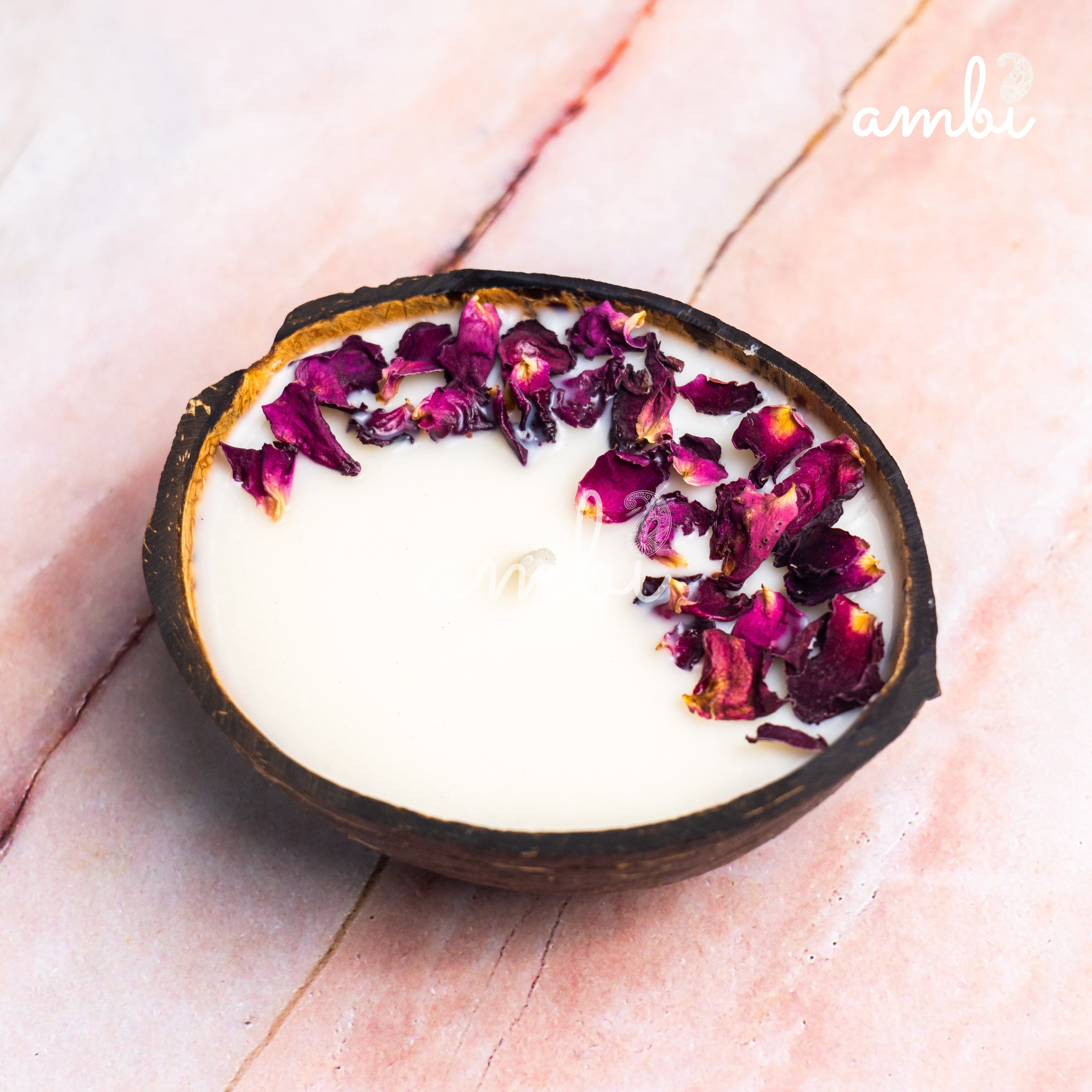 Coconut Shell Eco-Friendly Scented Candles Gift Set - Box of 3 Candles