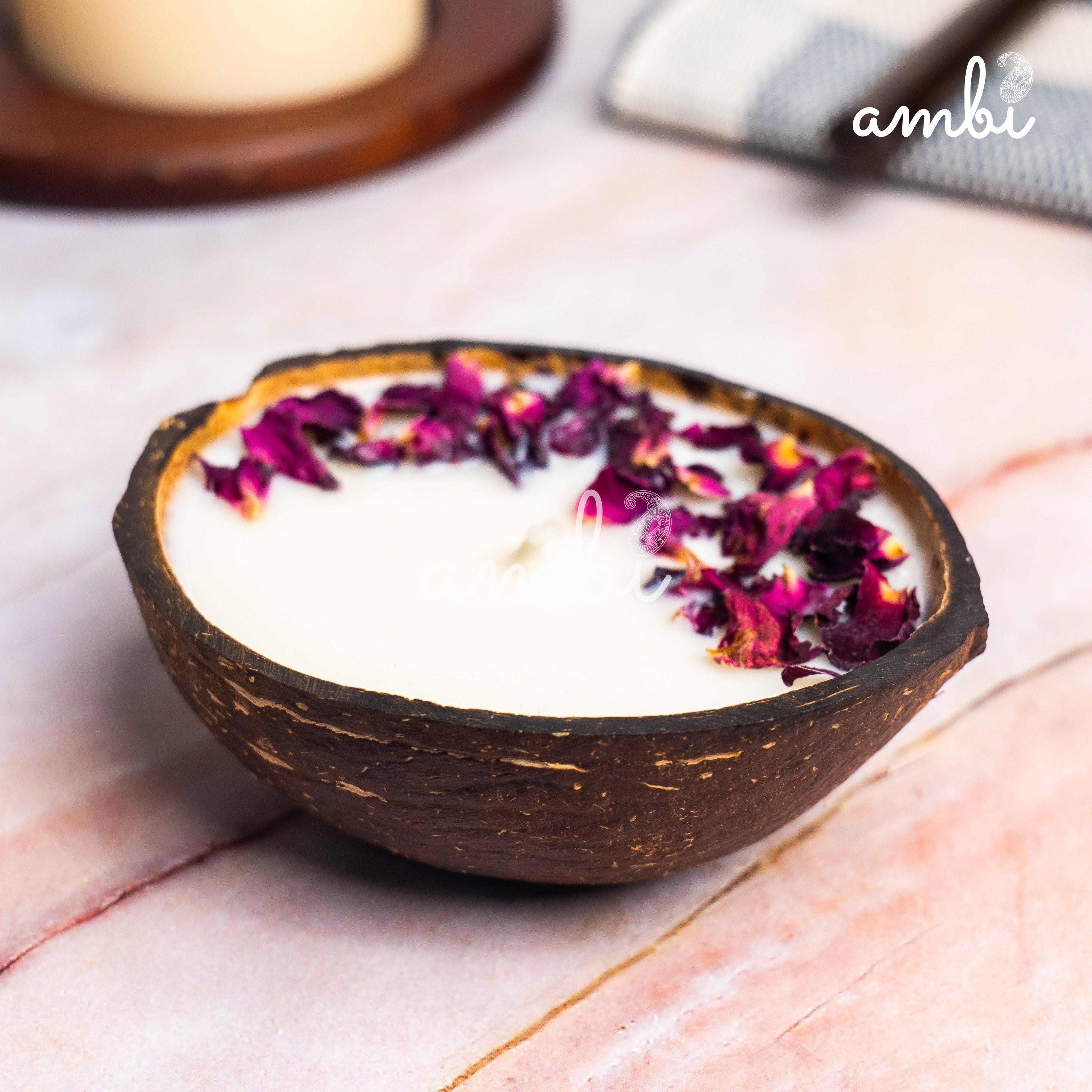 Coconut Shell Eco-Friendly Scented Candles Gift Set - Box of 3 Candles