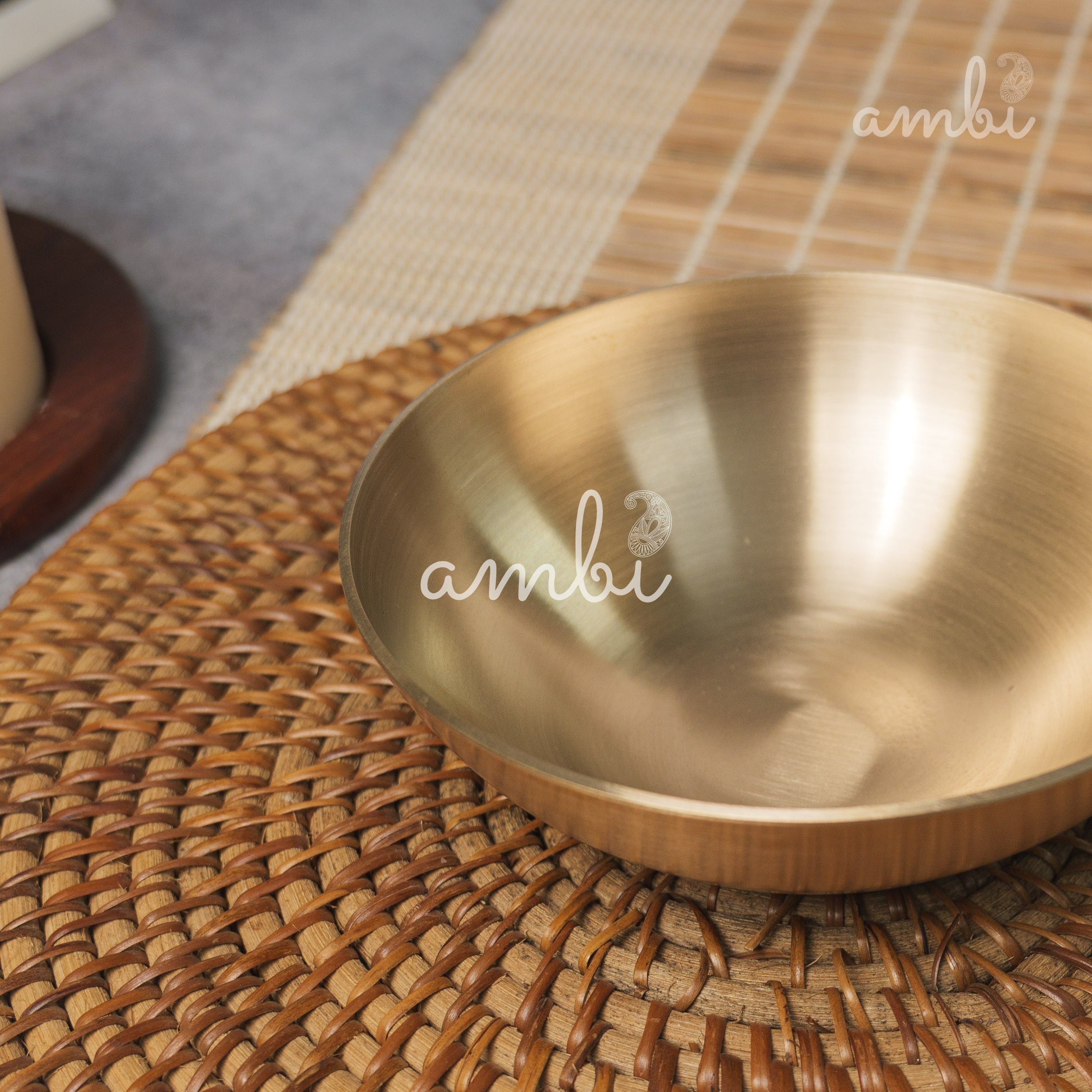 AMBI Pure 100% Lead Free Kansa Elegant Medium Bowl - 5.5 Inch (450 ml)