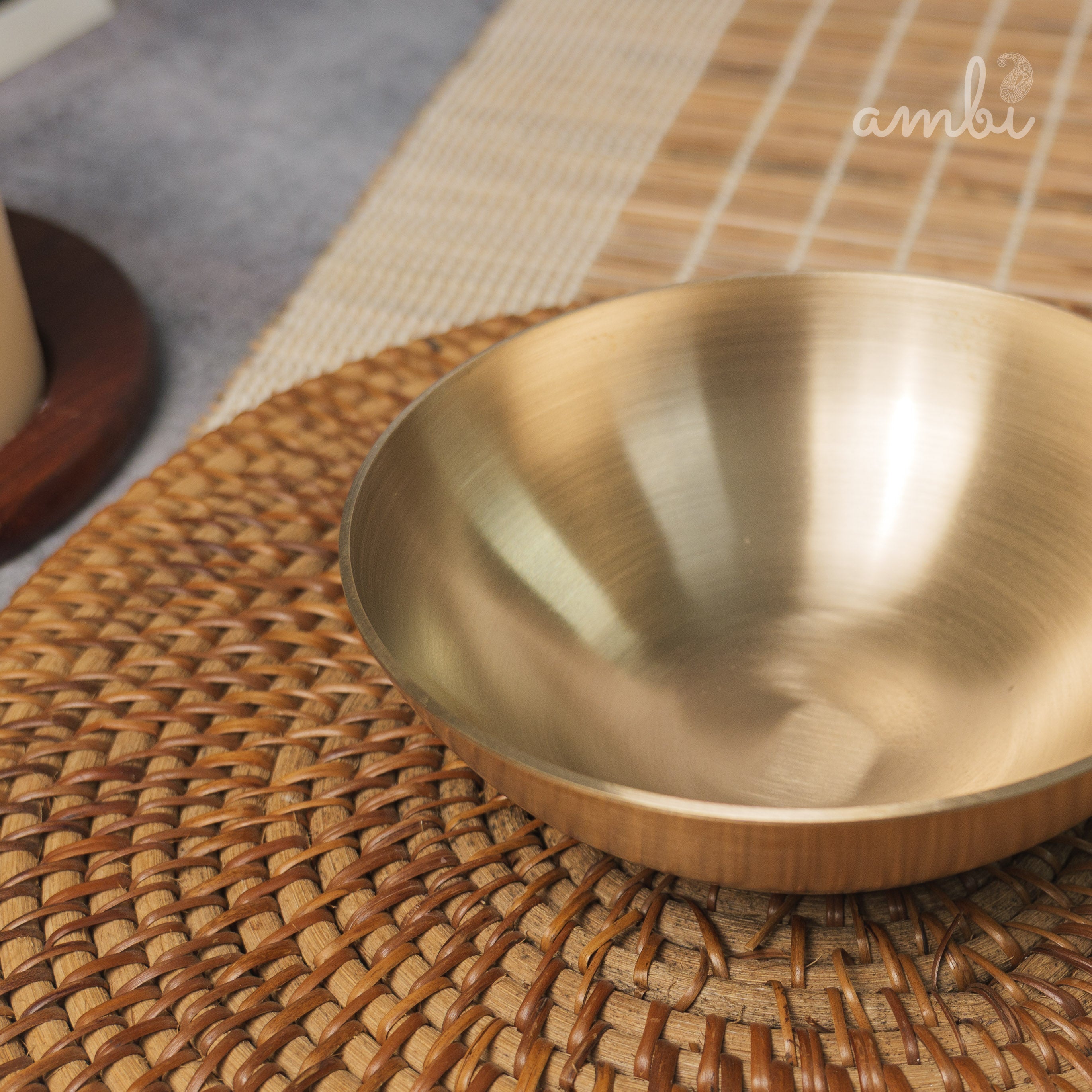AMBI Pure 100% Lead Free Kansa Elegant Medium Bowl - 5.5 Inch (450 ml)