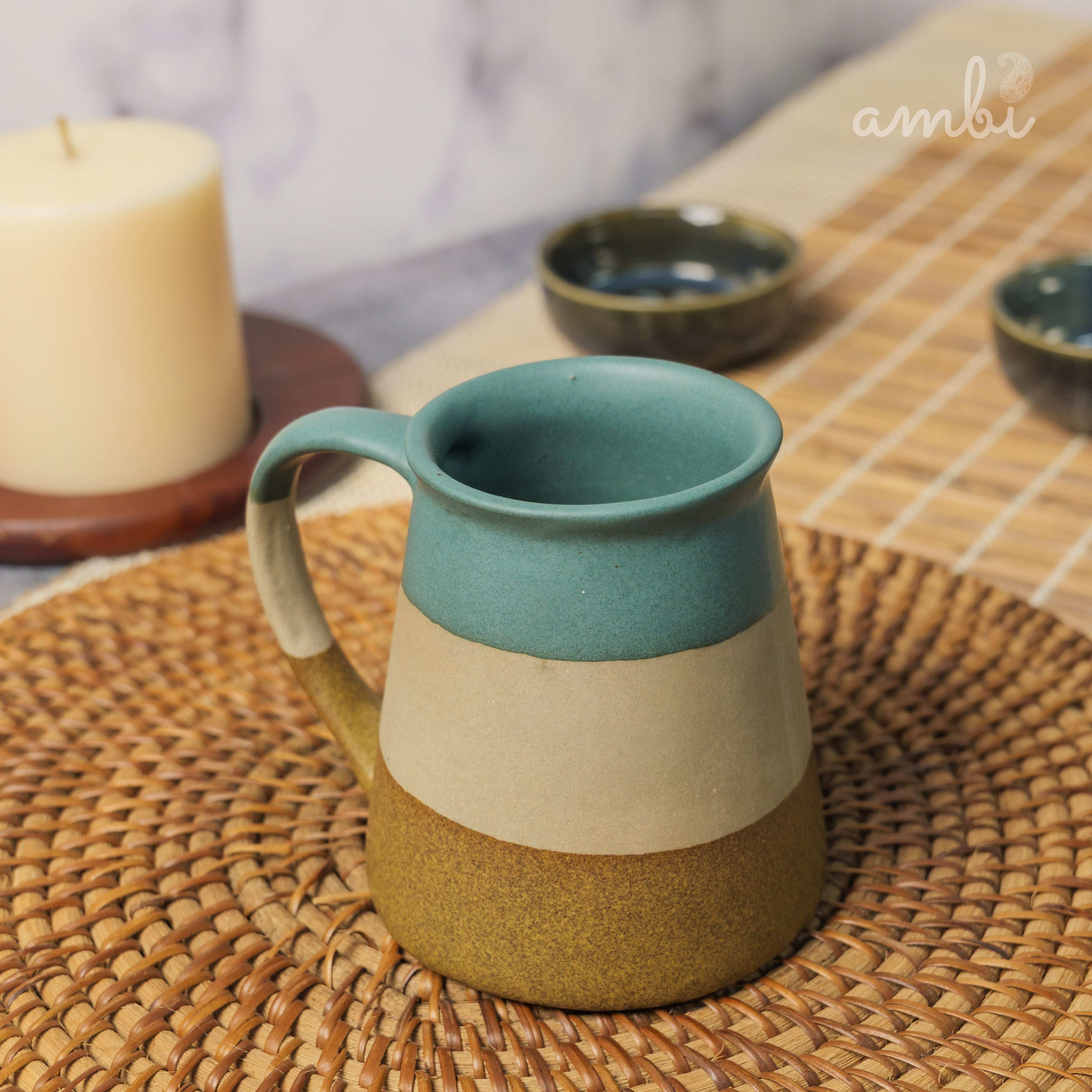 Ambi Stoneware Tri-Color Coffee Mug