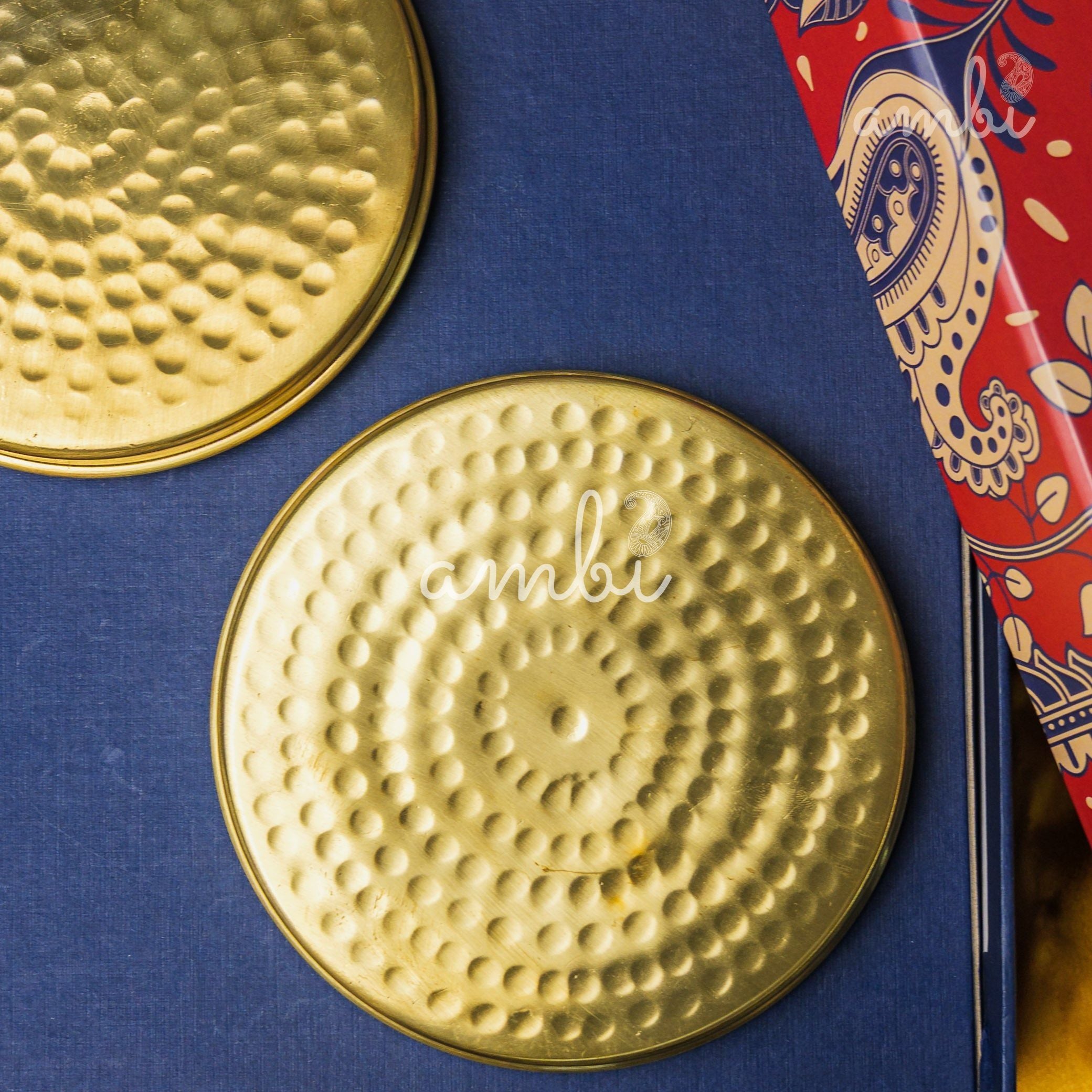 Ambi Gift of Elegance : 2 Pure Brass Hammered Storage Box