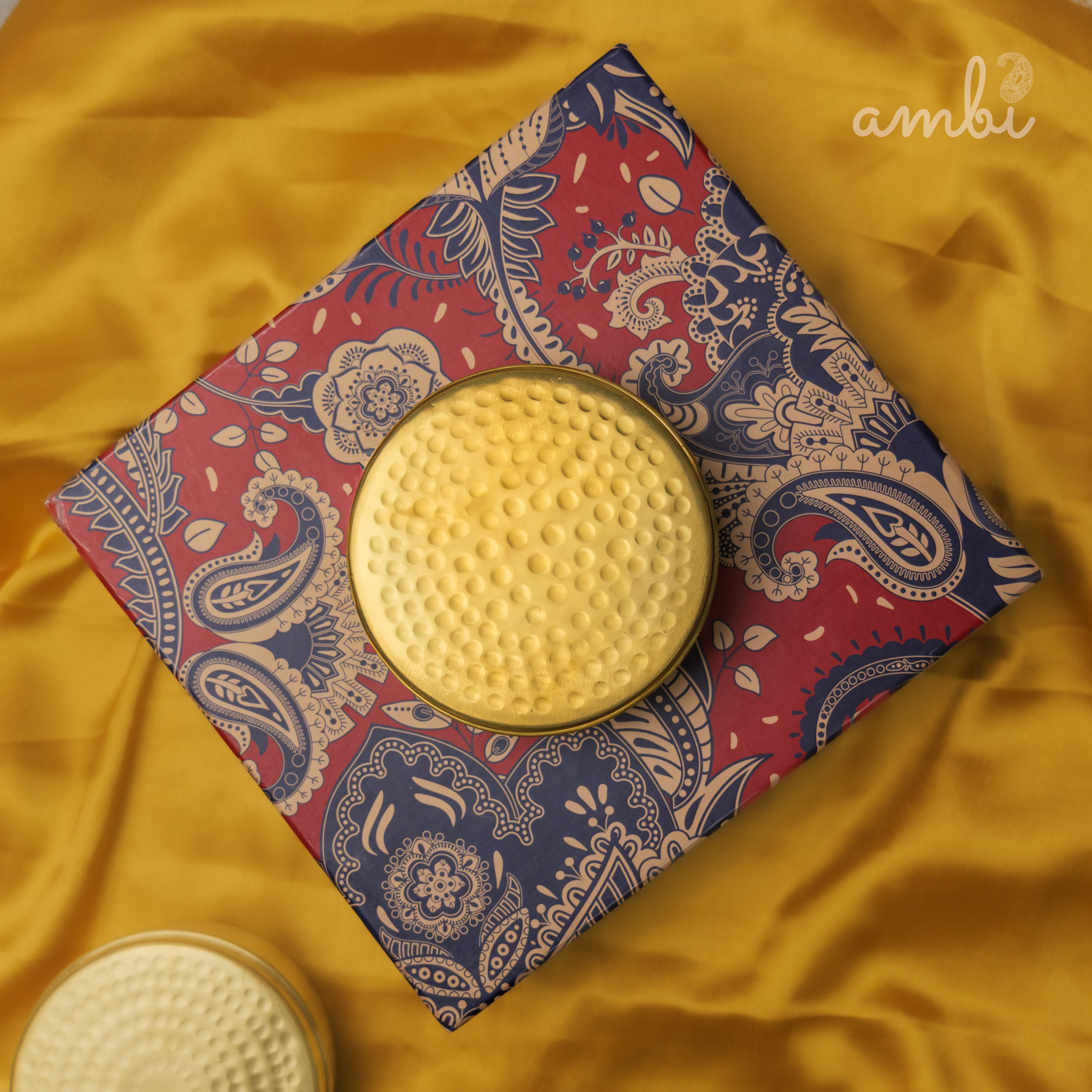 Ambi Gift of Elegance : 2 Pure Brass Hammered Storage Box