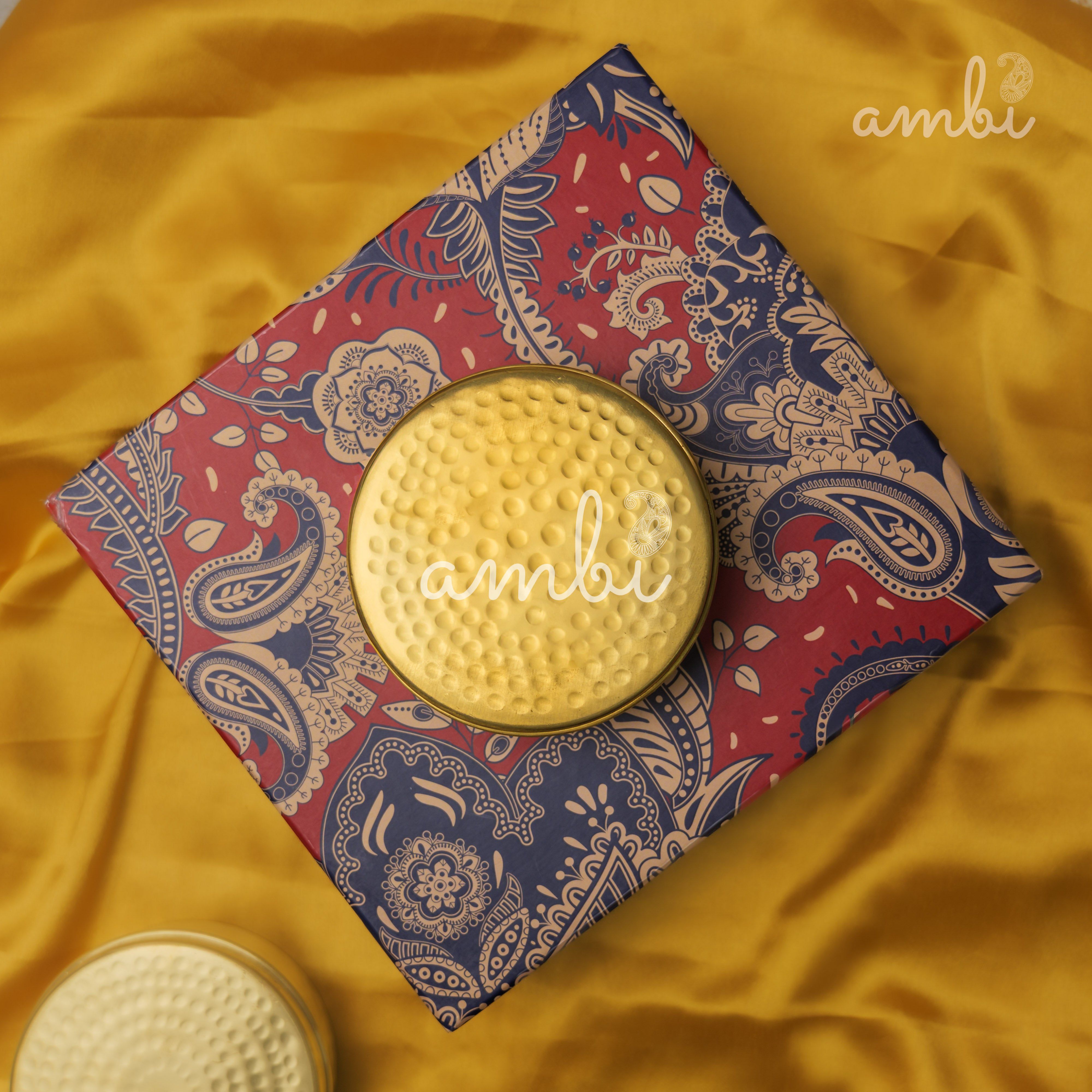 Ambi Gift of Elegance : 2 Pure Brass Hammered Storage Box