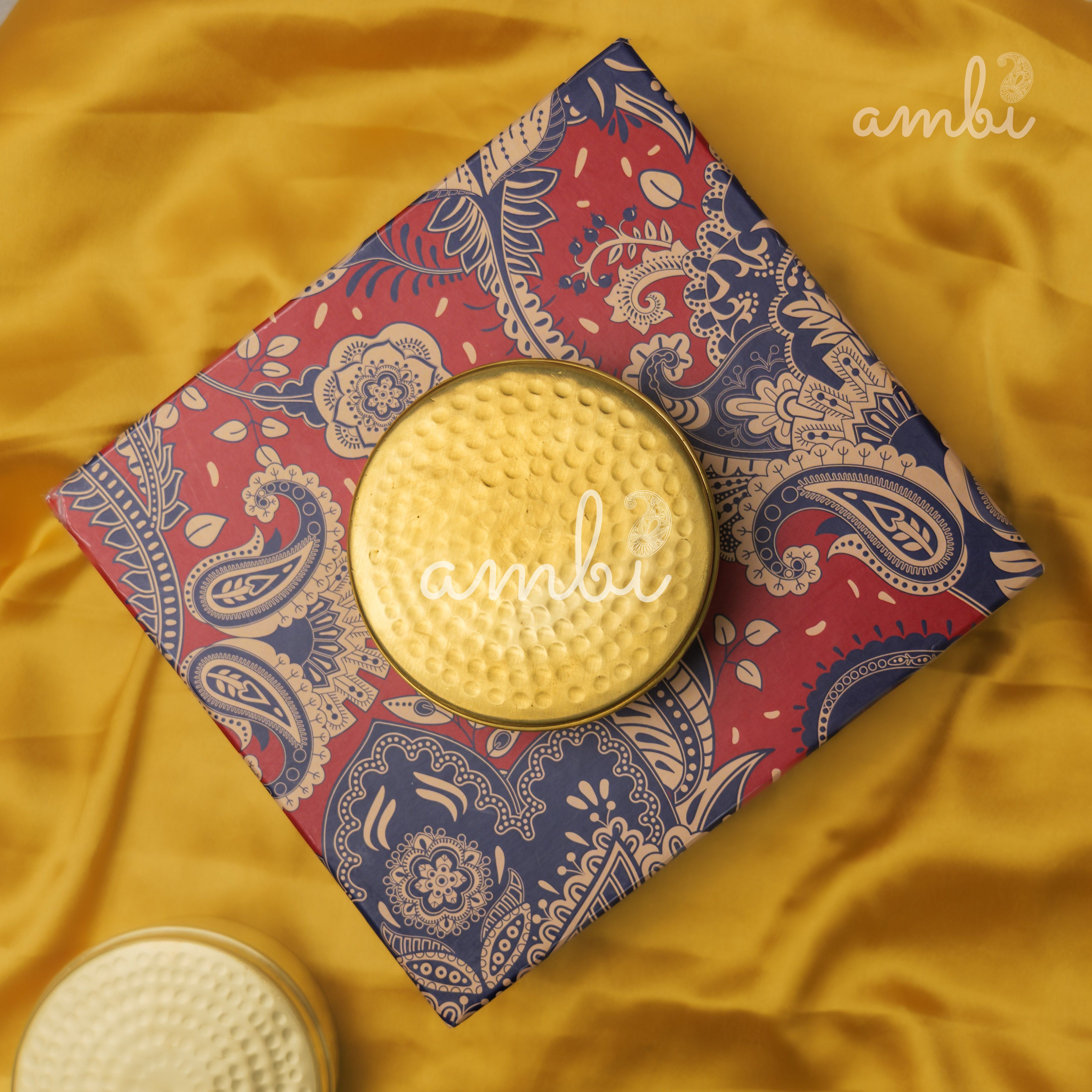 Ambi Gift of Elegance : 2 Pure Brass Hammered Storage Box