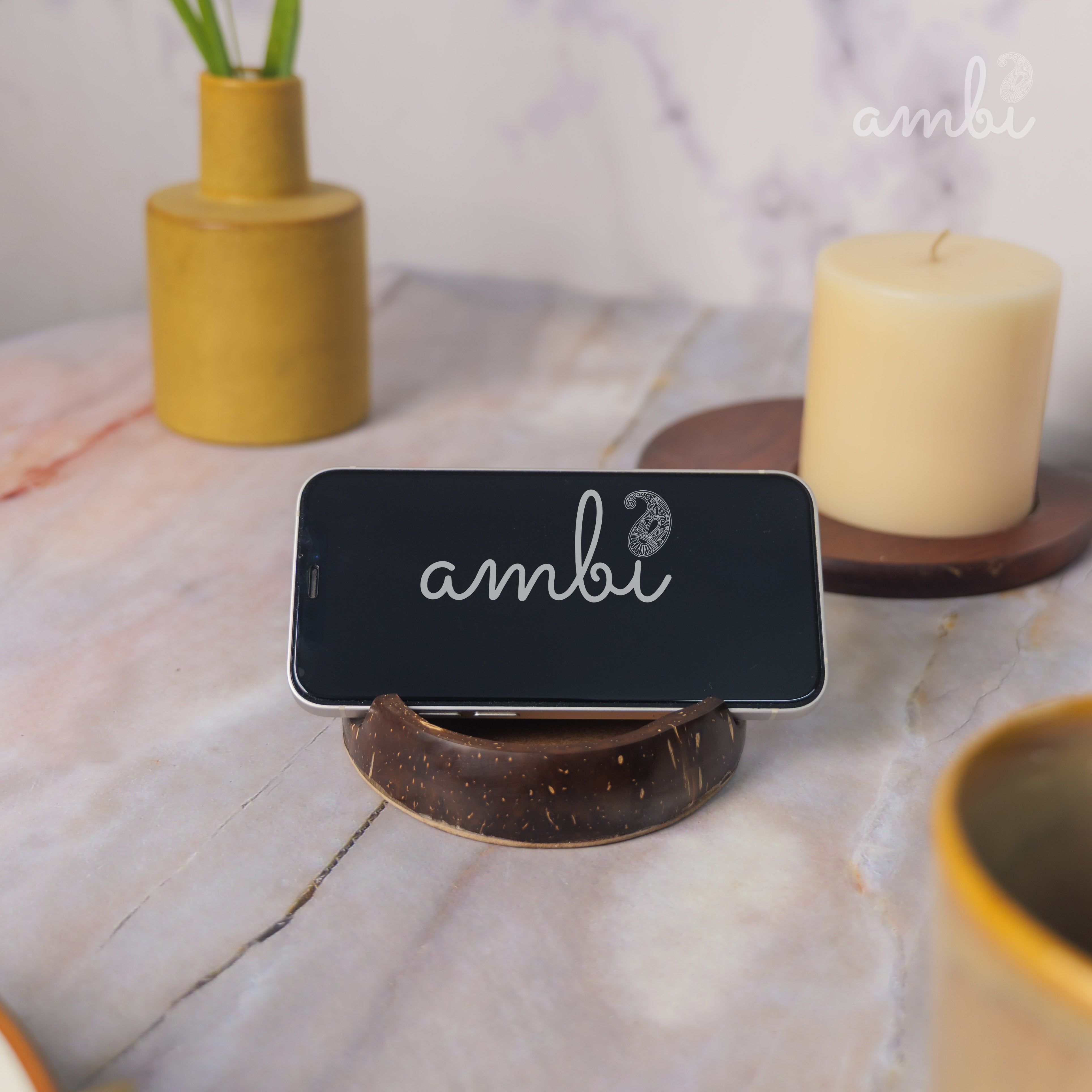 Coconut Shell Mobile Holder/Stand