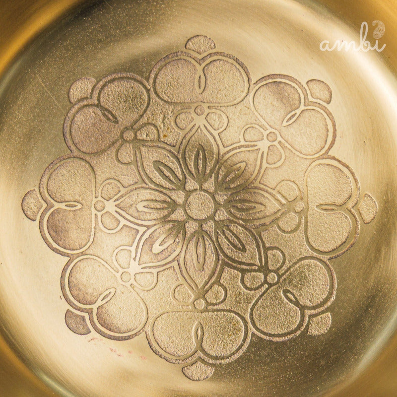 Gift Box – Ambi 100% Pure Lead-Free Kansa Plate & Spoon with Mandala Etching 6 Inch (Set of 1)