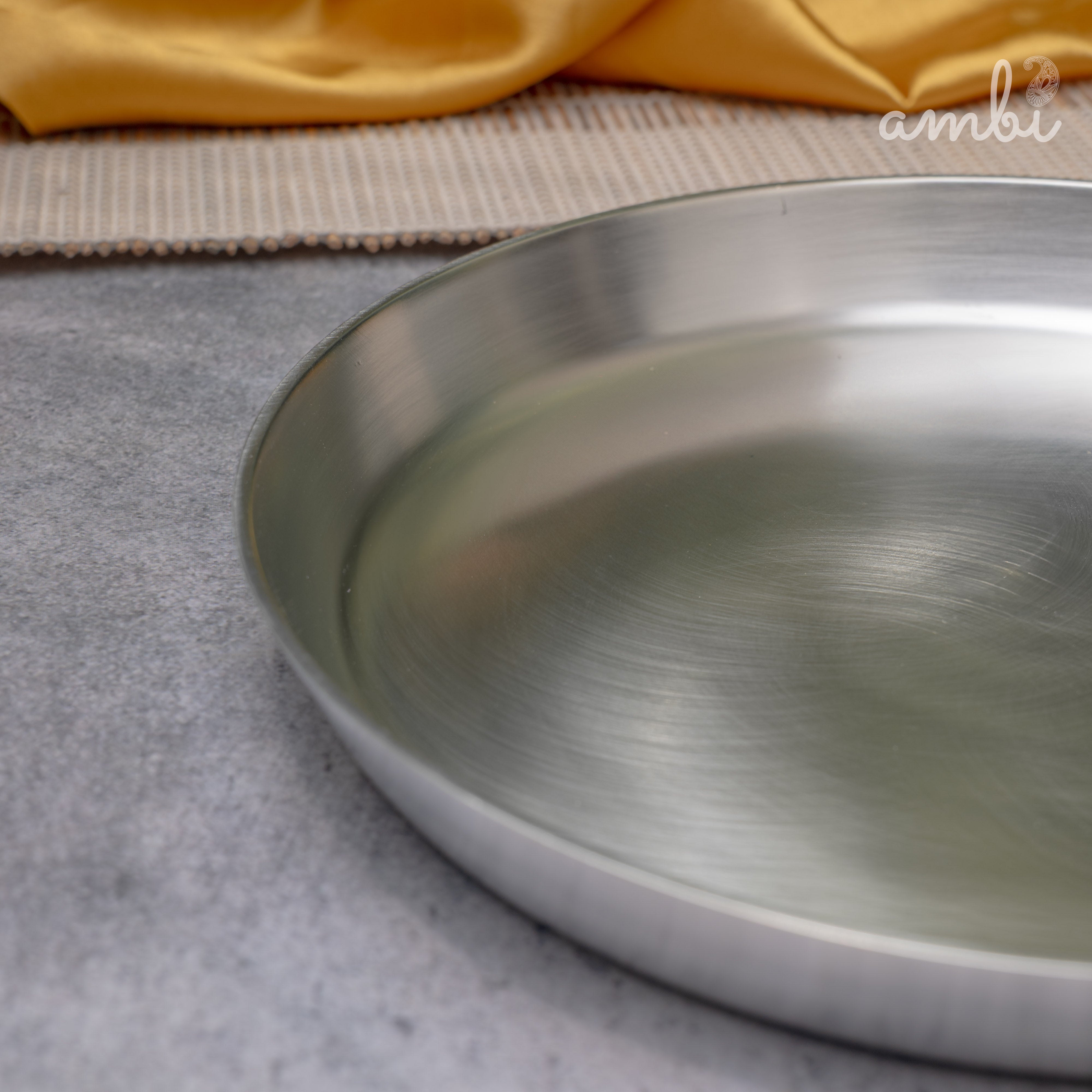 Ambi Pure Silver-Plated Brass Plate – 9.5 Inch | BIS Certified | 2-Micron Coating | 1 kg