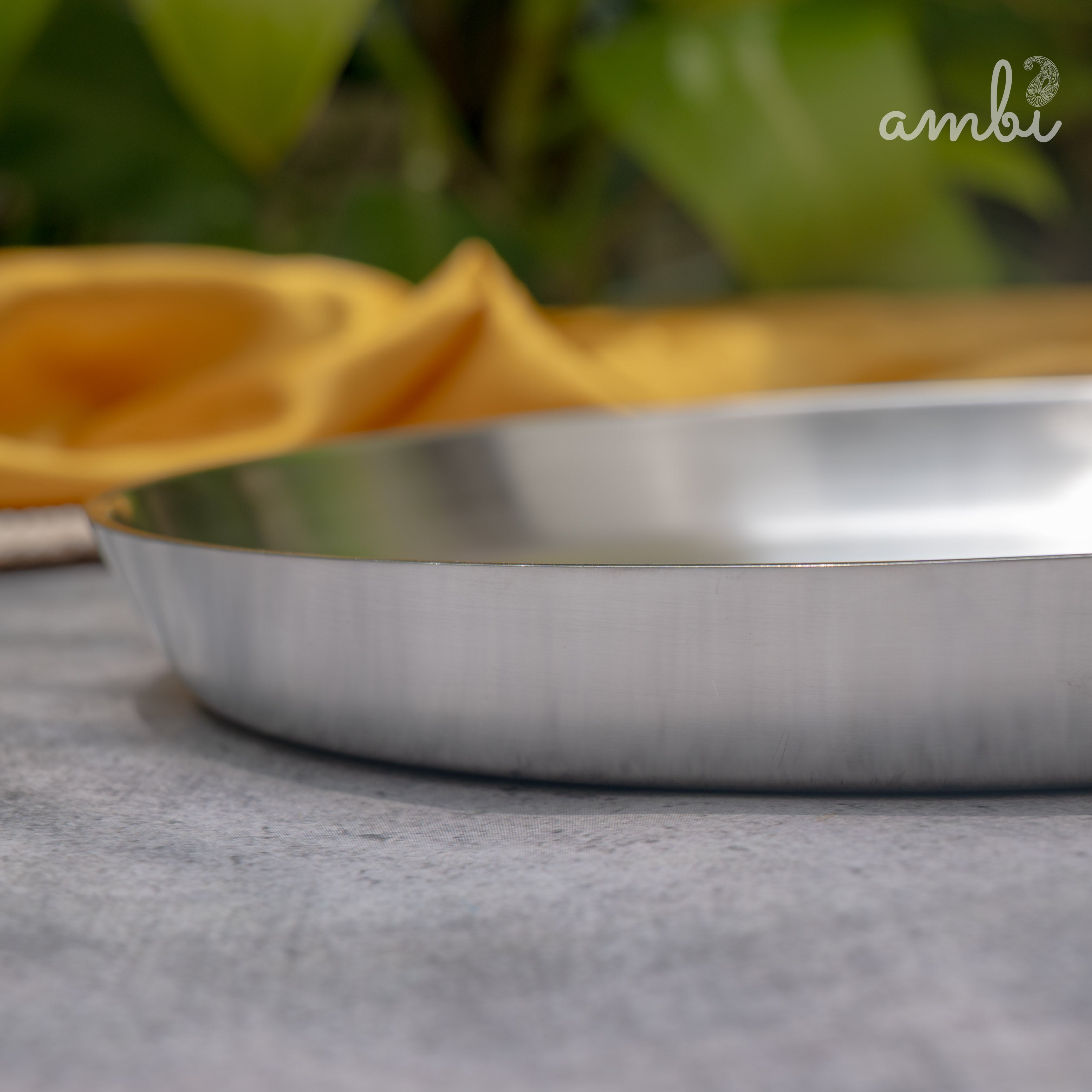 Ambi Pure Silver-Plated Brass Plate – 9.5 Inch | BIS Certified | 2-Micron Coating | 1 kg