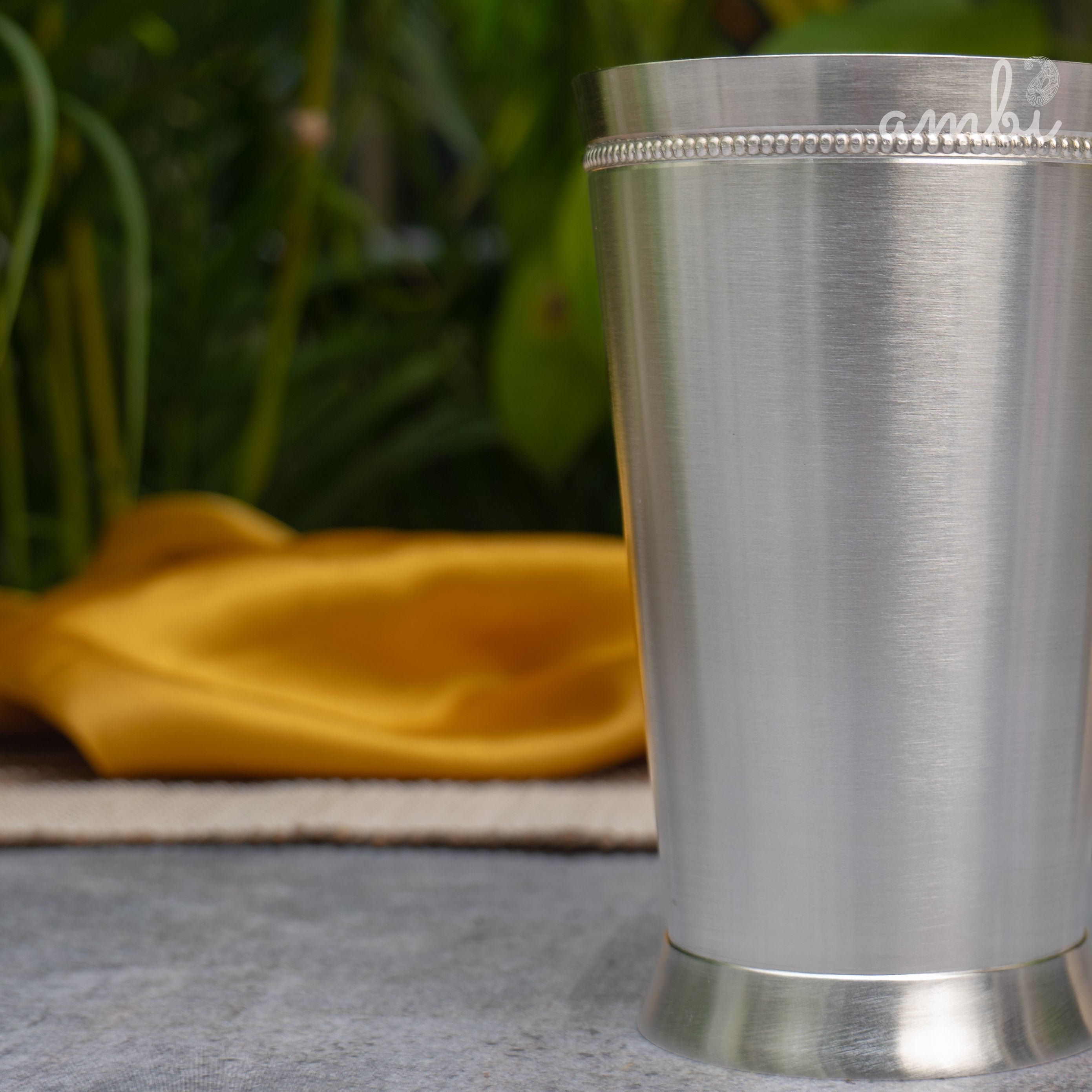 Ambi Pure Silver-Plated Brass Glass – 5.5 Inch | 5-Micron | 485g | 450ml