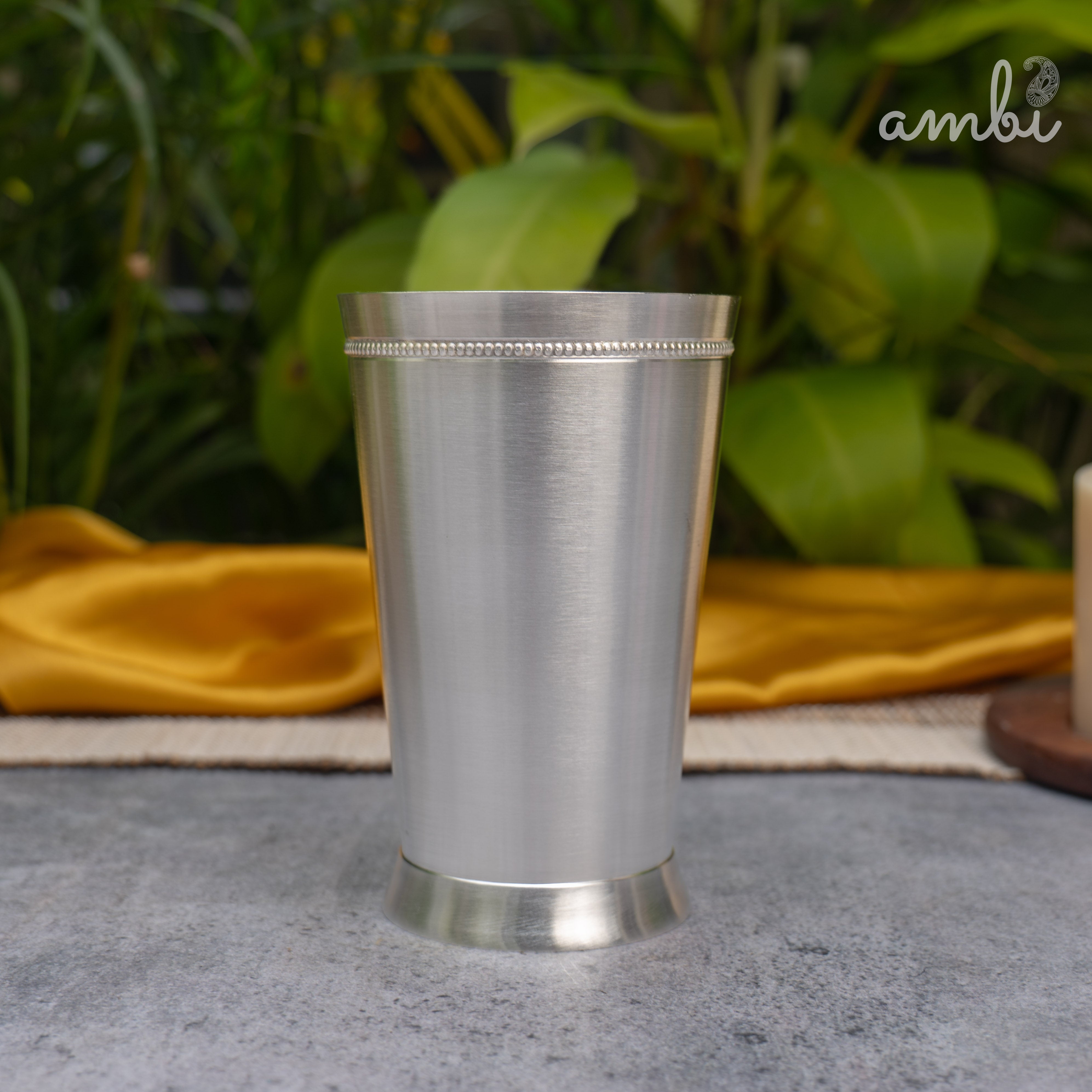 Ambi Pure Silver-Plated Brass Glass – 5.5 Inch | 5-Micron | 485g | 450ml