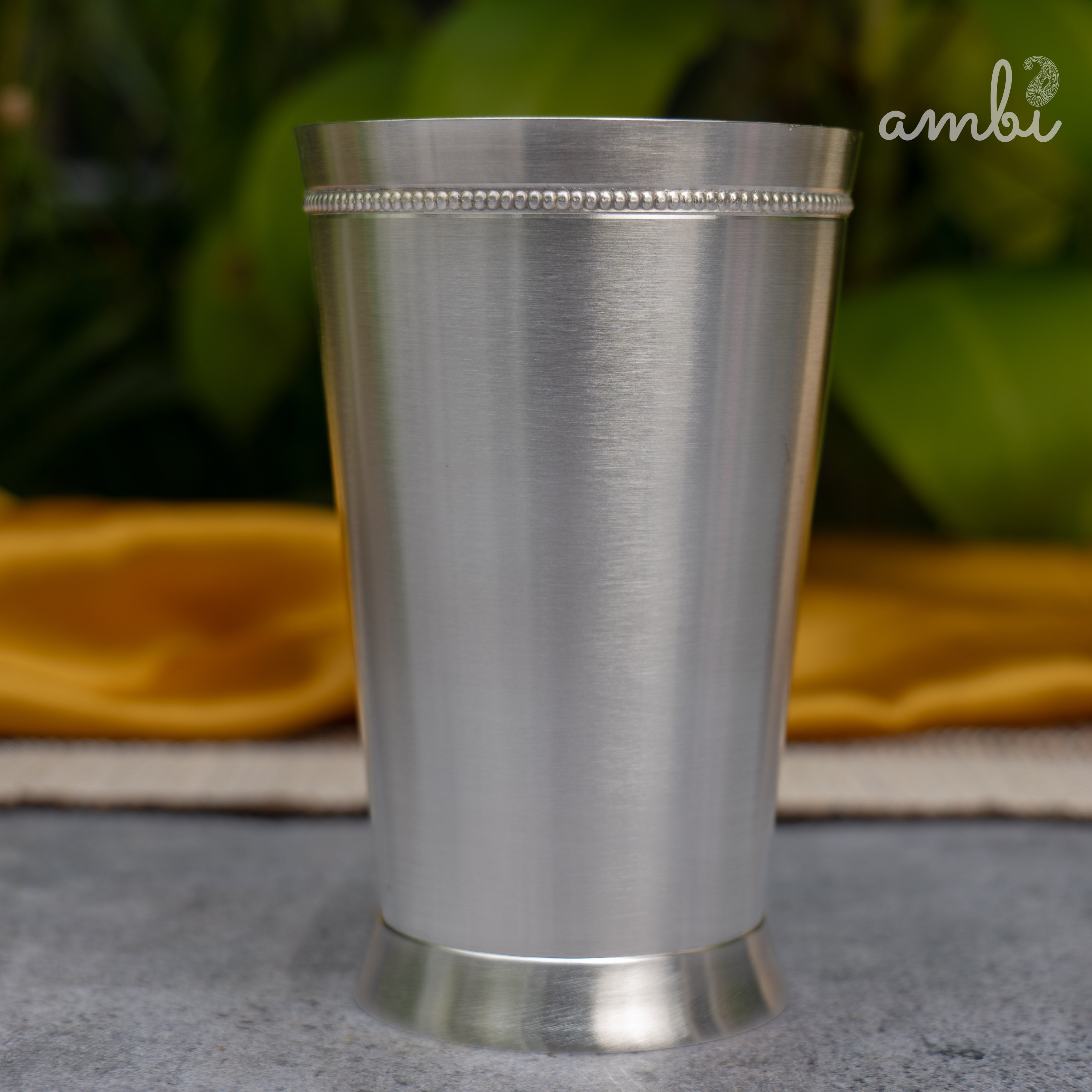 Ambi Pure Silver-Plated Brass Glass – 5.5 Inch | 5-Micron | 485g | 450ml