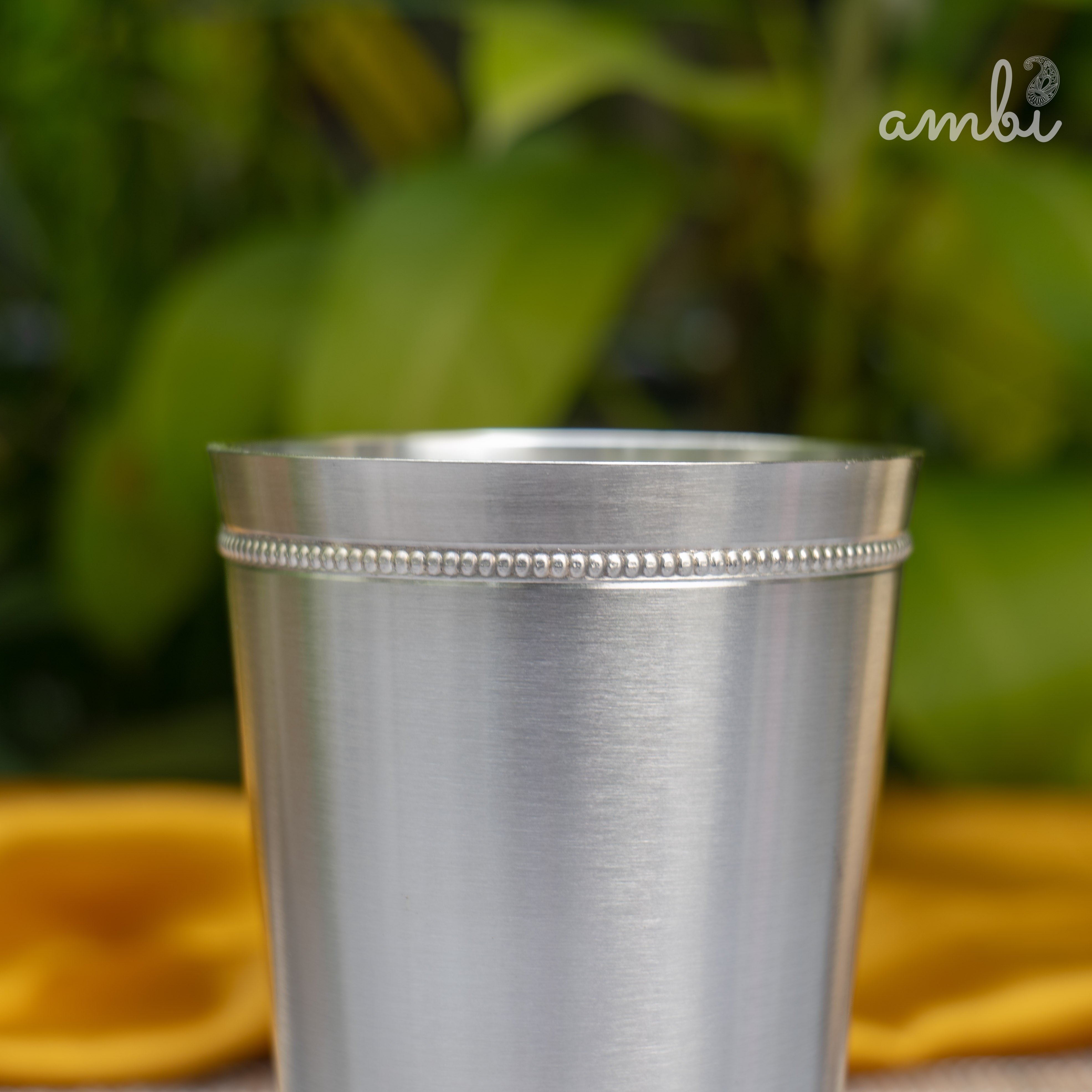 Ambi Pure Silver-Plated Brass Glass – 5.5 Inch | 5-Micron | 485g | 450ml