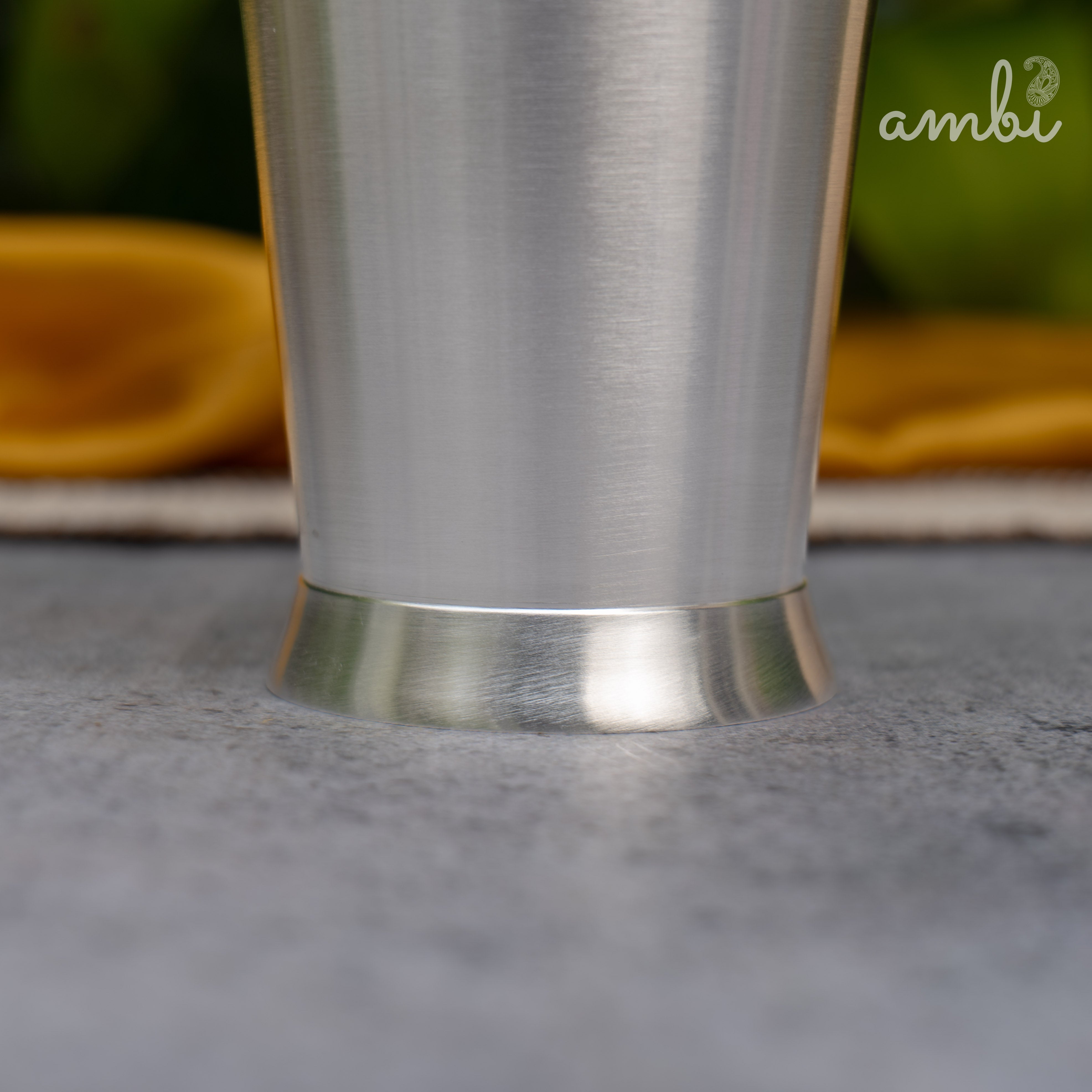 Ambi Pure Silver-Plated Brass Glass – 5.5 Inch | 5-Micron | 485g | 450ml