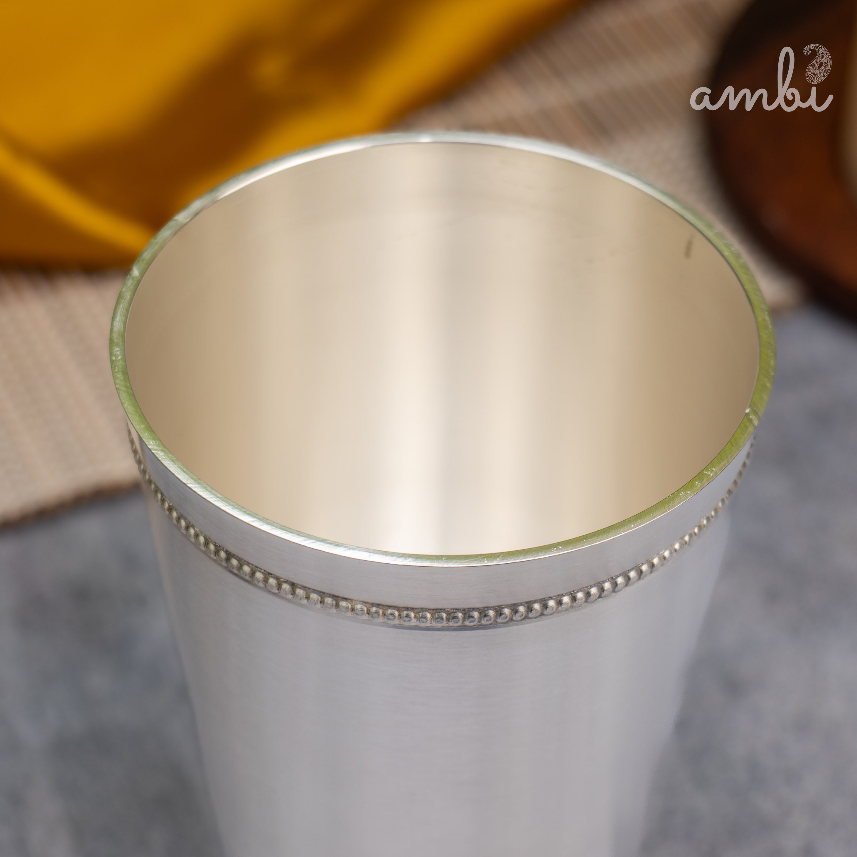 Ambi Pure Silver-Plated Brass Glass – 5.5 Inch | 5-Micron | 485g | 450ml