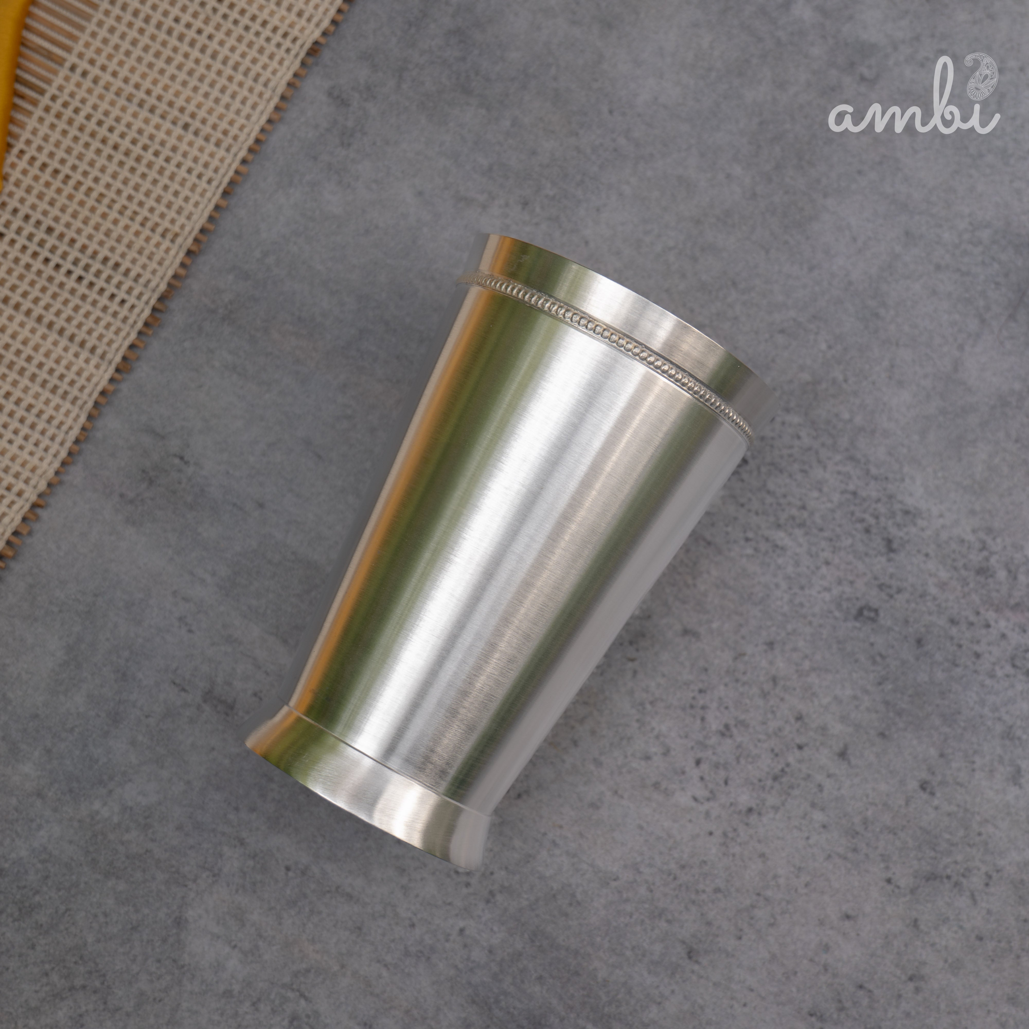 Ambi Pure Silver-Plated Brass Glass – 5.5 Inch | 5-Micron | 485g | 450ml