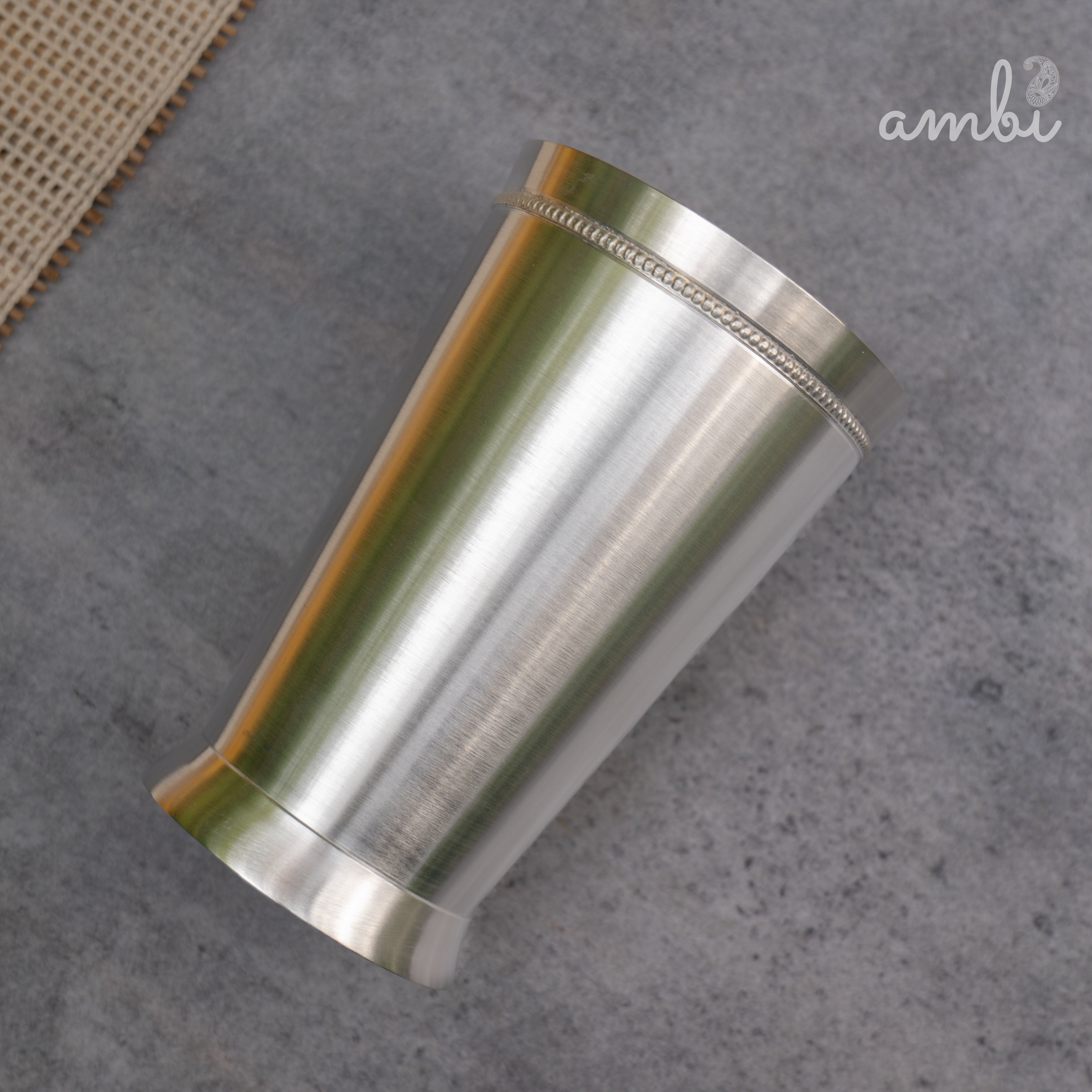 Ambi Pure Silver-Plated Brass Glass – 5.5 Inch | 5-Micron | 485g | 450ml