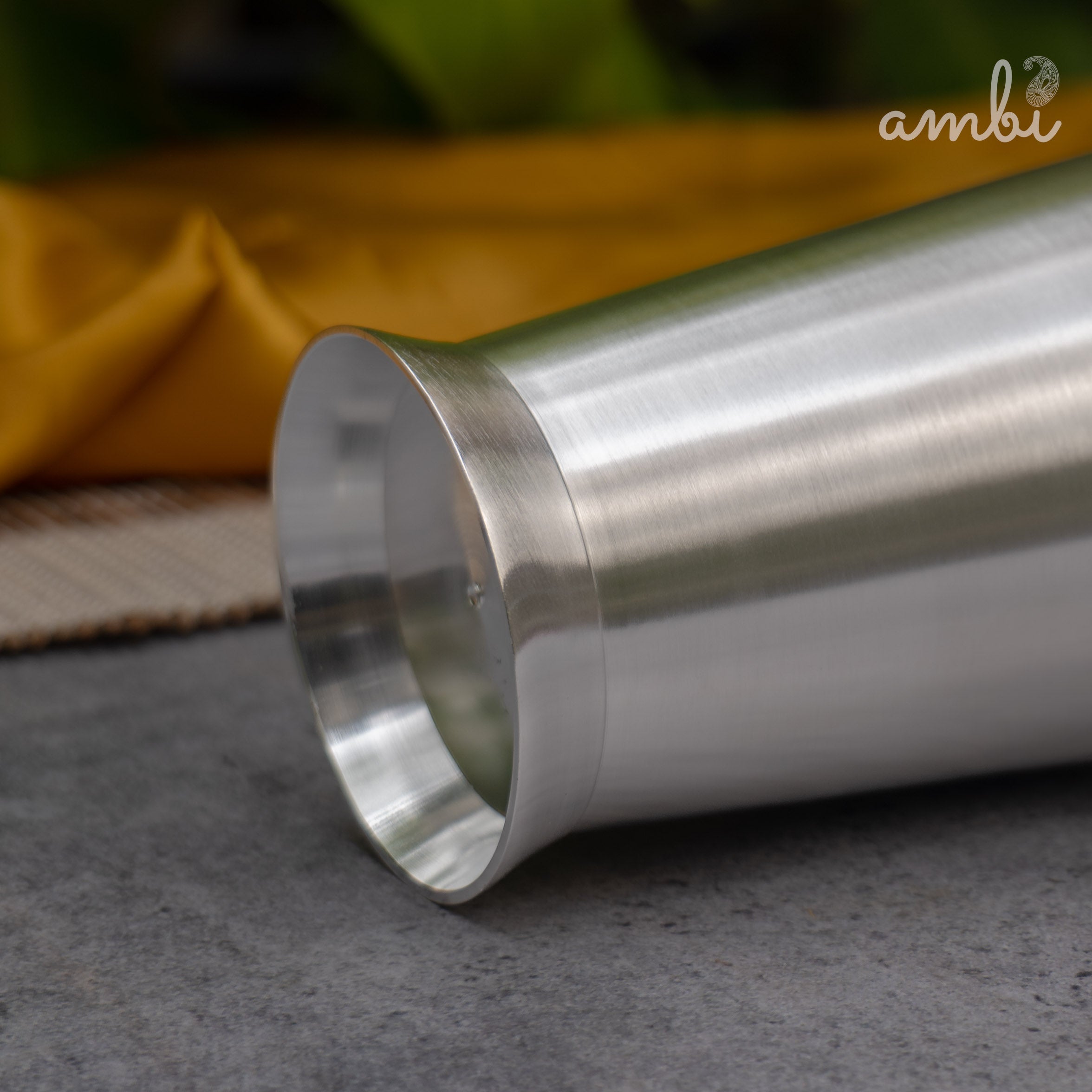 Ambi Pure Silver-Plated Brass Glass – 5.5 Inch | 5-Micron | 485g | 450ml