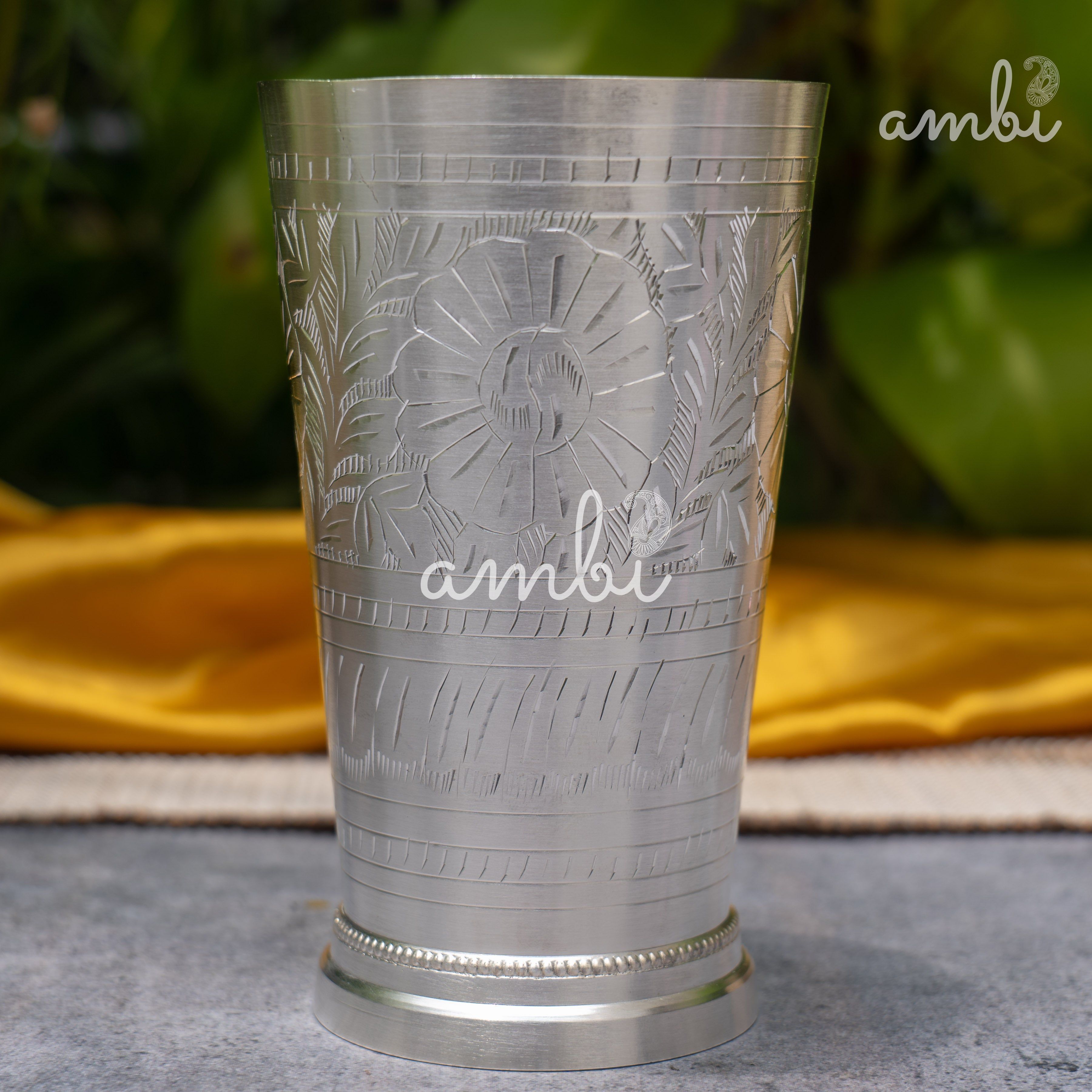Pure Silver-Coated Etched Glass – 6 Inches Tall with Timeless Style