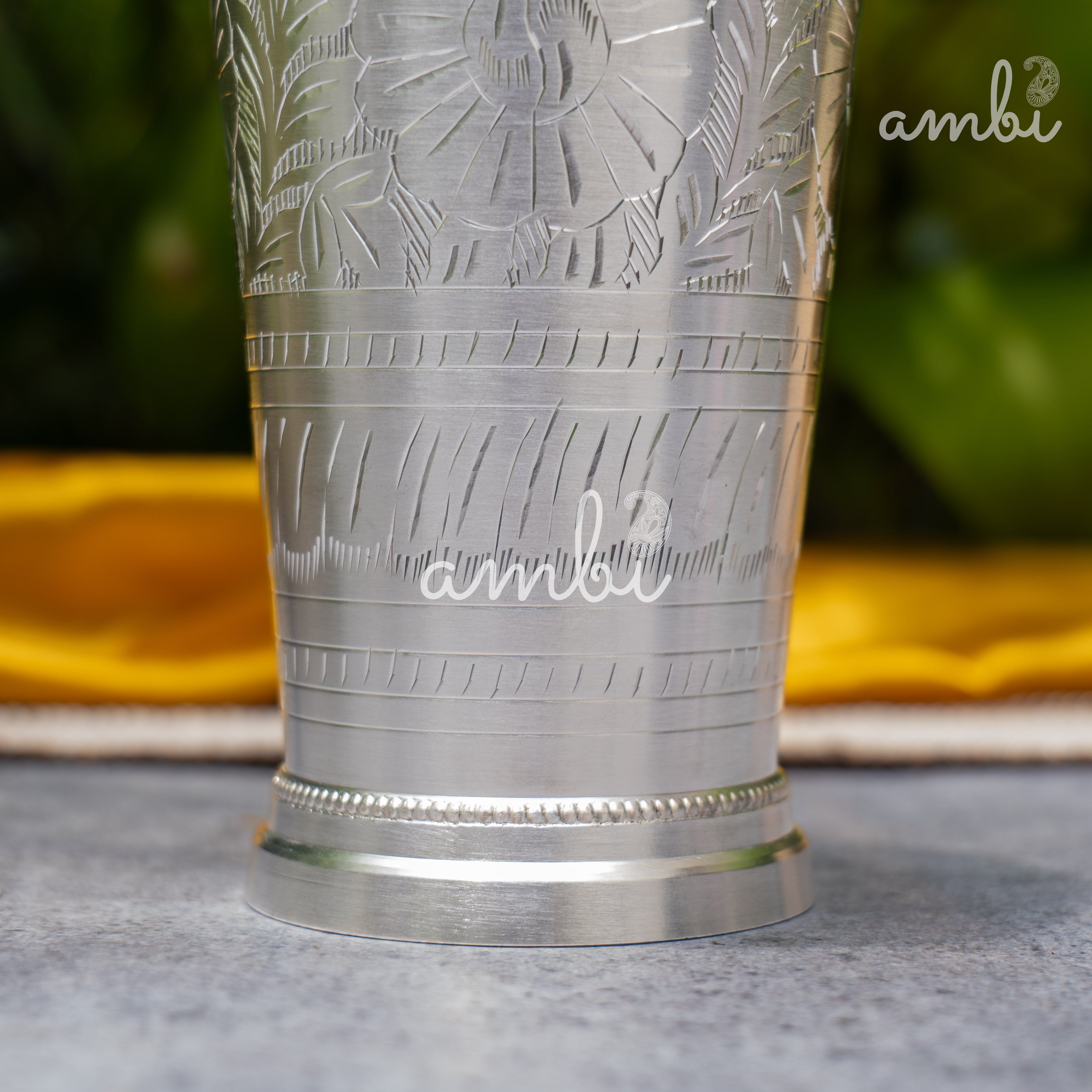 Pure Silver-Coated Etched Glass – 6 Inches Tall with Timeless Style