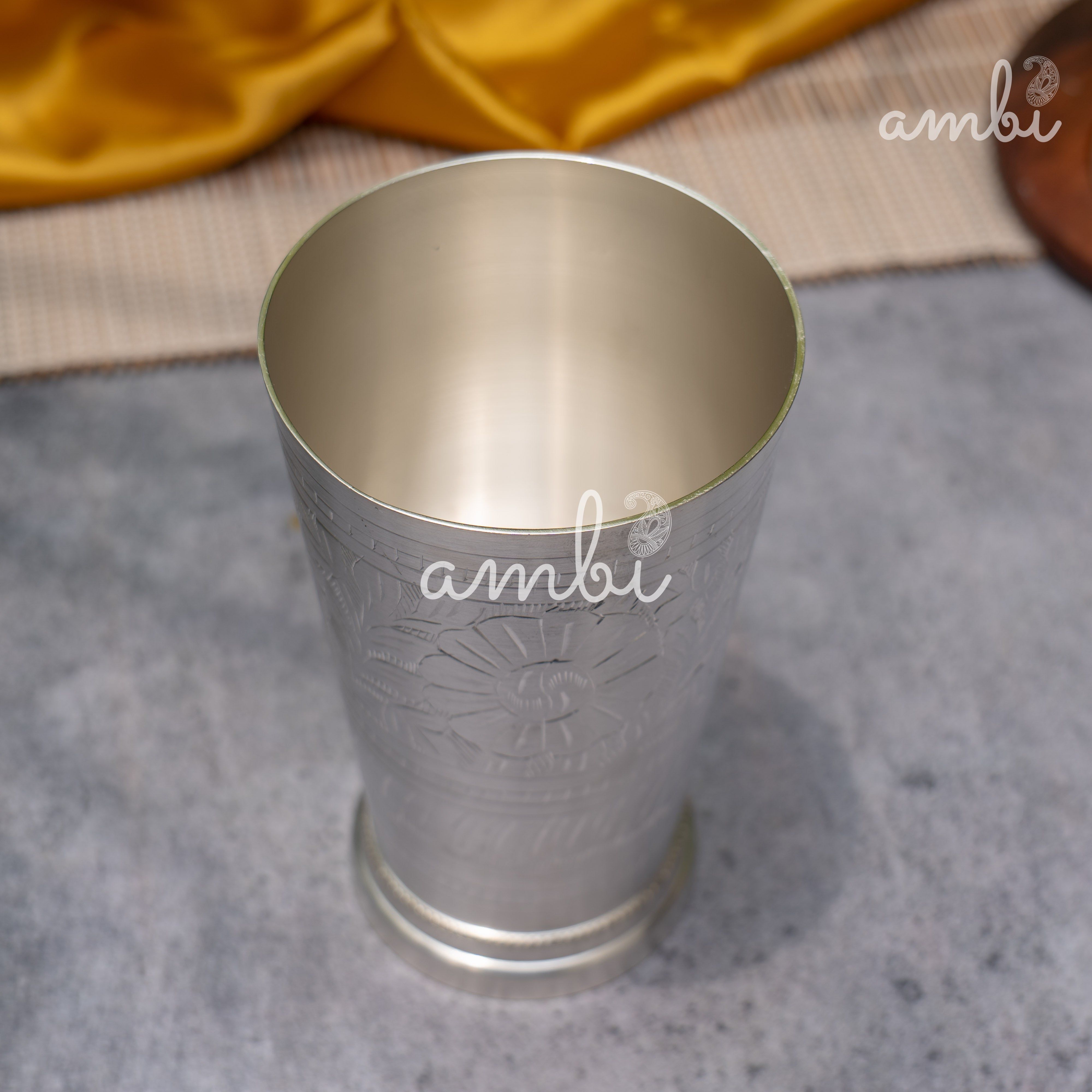 Pure Silver-Coated Etched Glass – 6 Inches Tall with Timeless Style