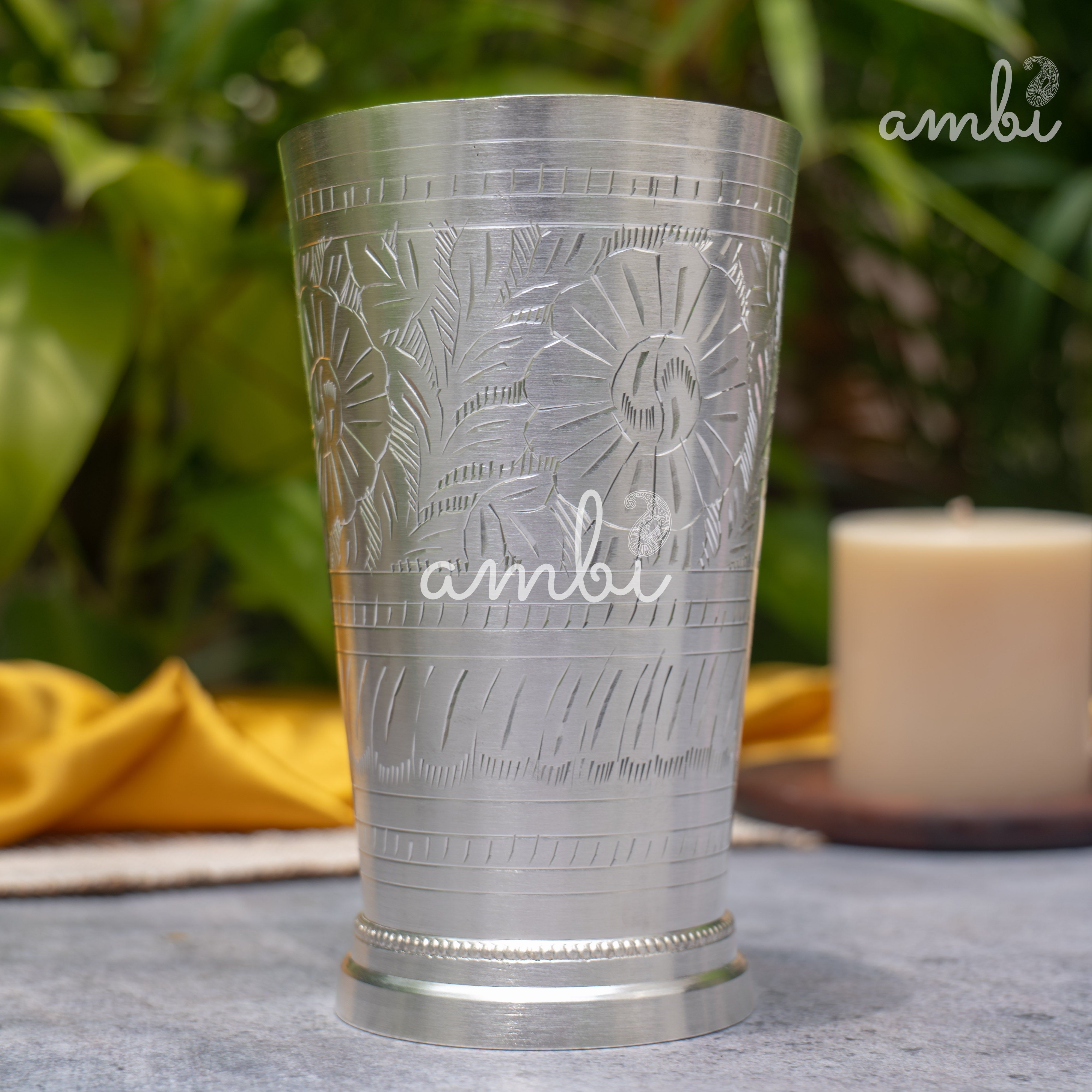 Pure Silver-Coated Etched Glass – 6 Inches Tall with Timeless Style