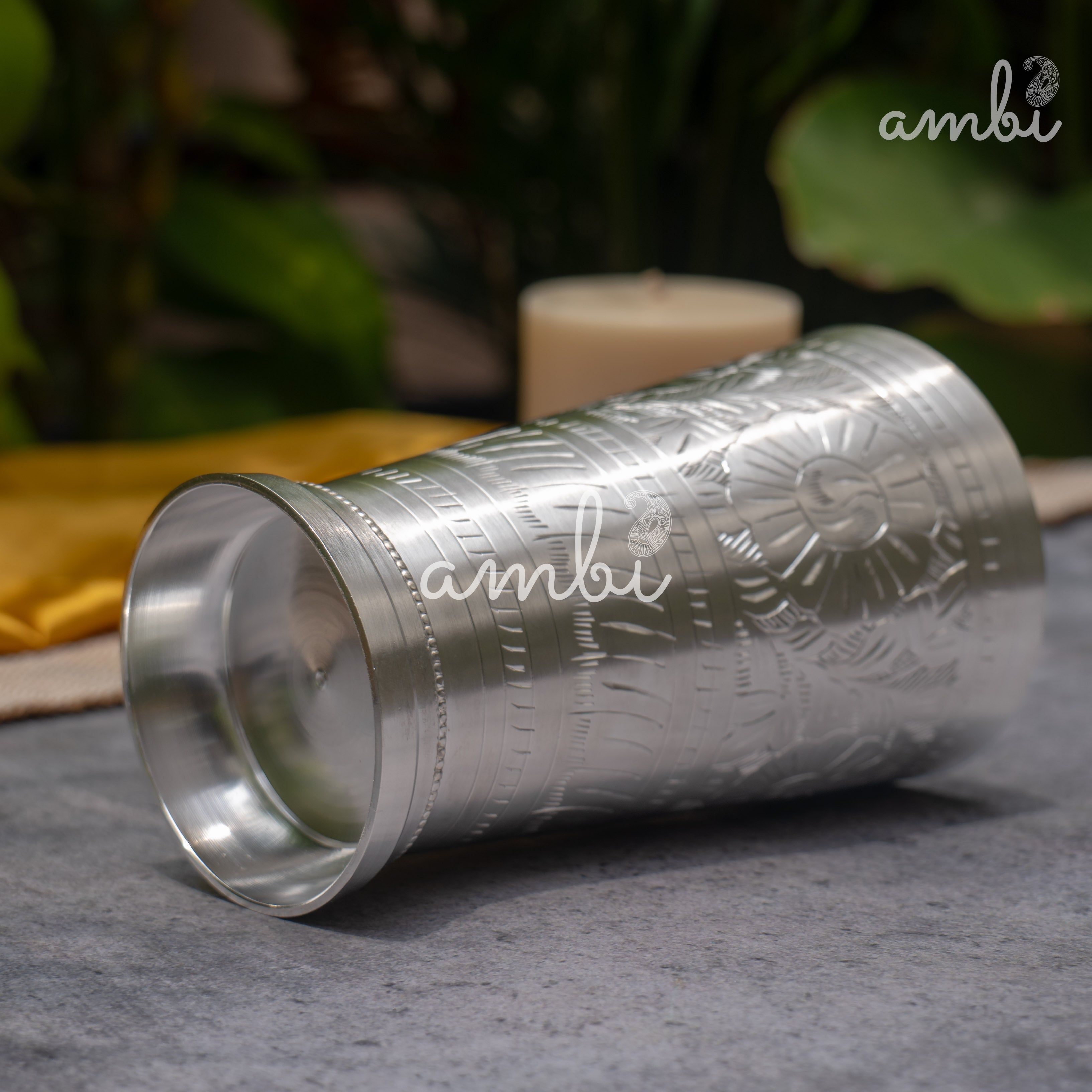 Pure Silver-Coated Etched Glass – 6 Inches Tall with Timeless Style