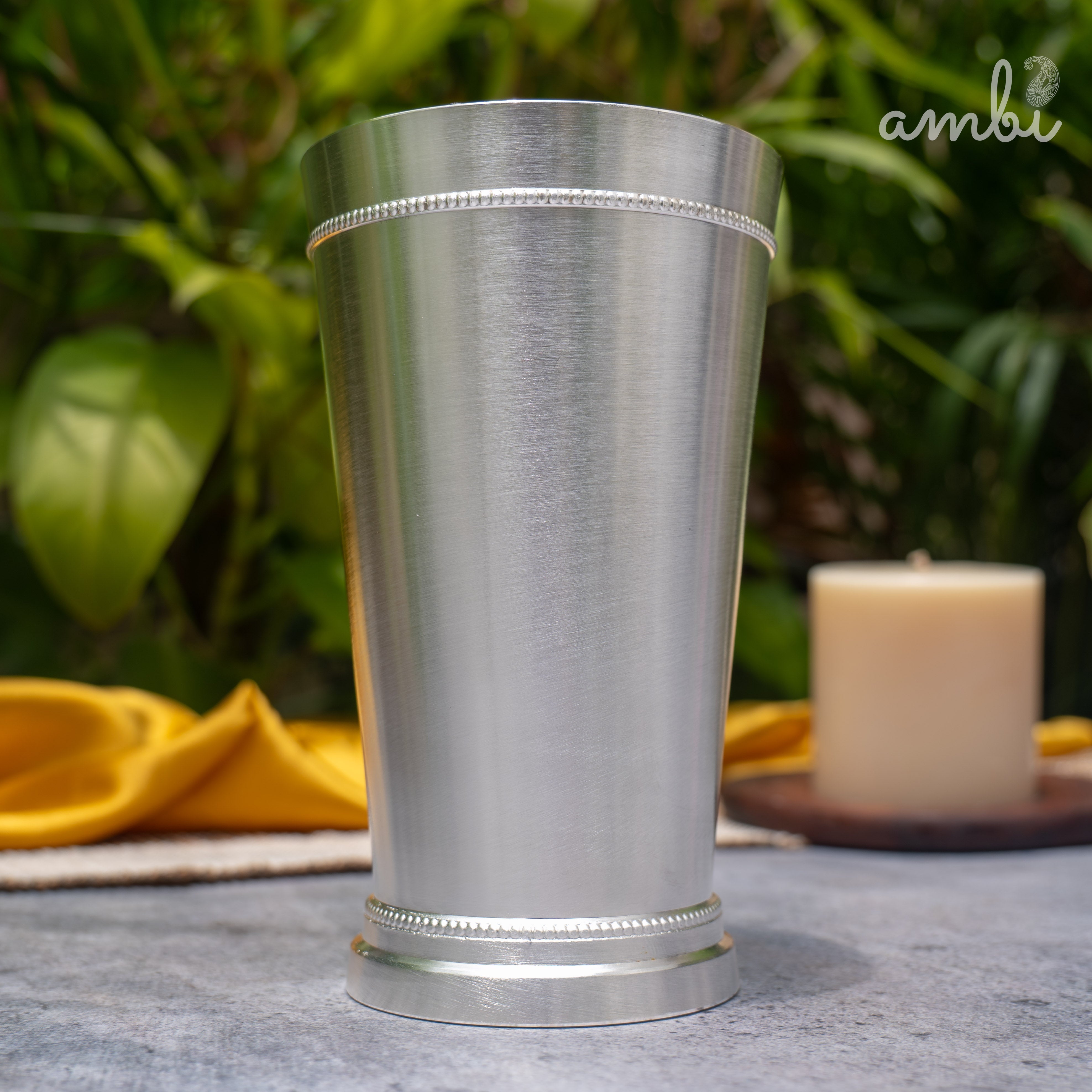 Ambi Pure Silver-Plated Brass Glass – 6 Inch | Large: 630ml