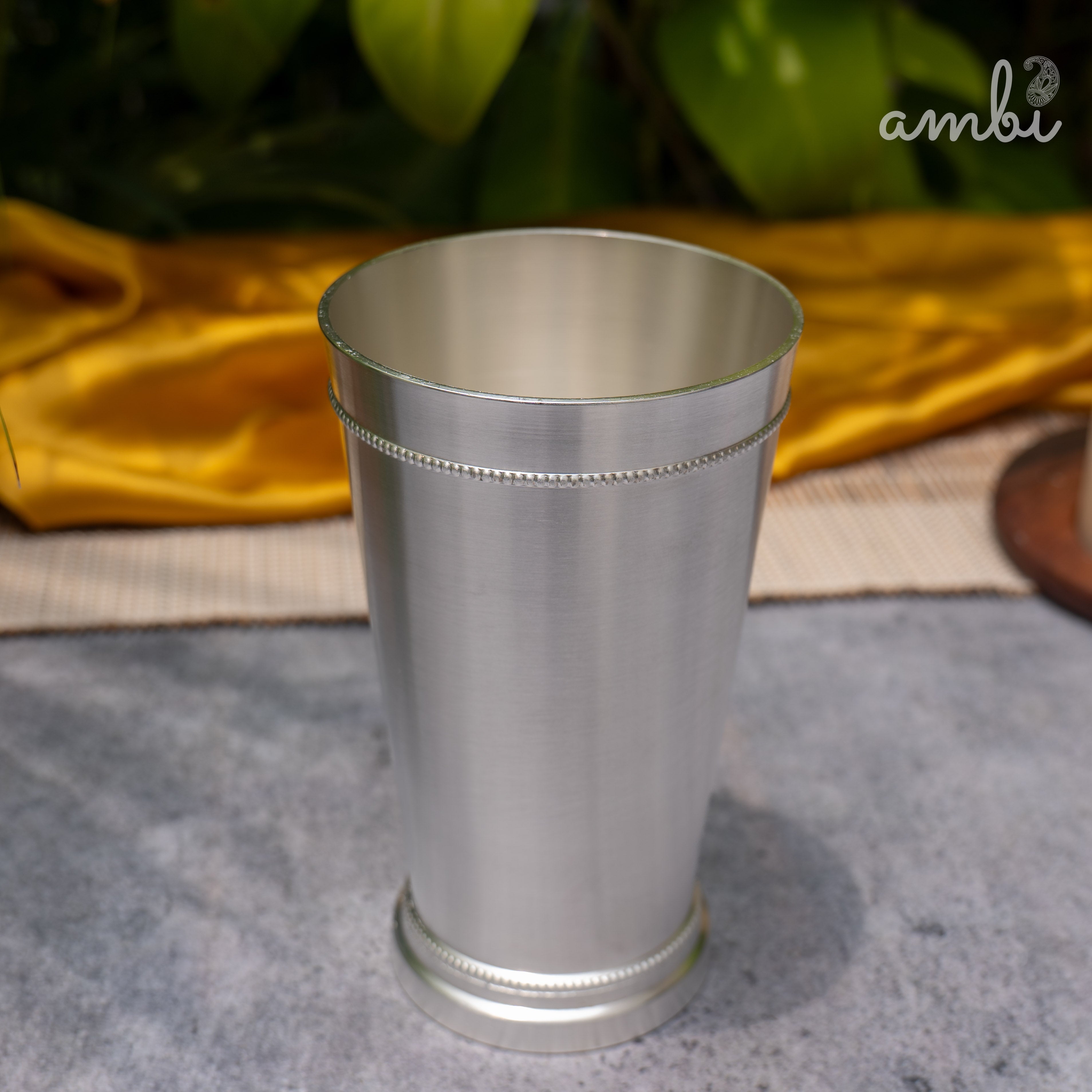 Ambi Pure Silver-Plated Brass Glass – 6 Inch | Large: 630ml