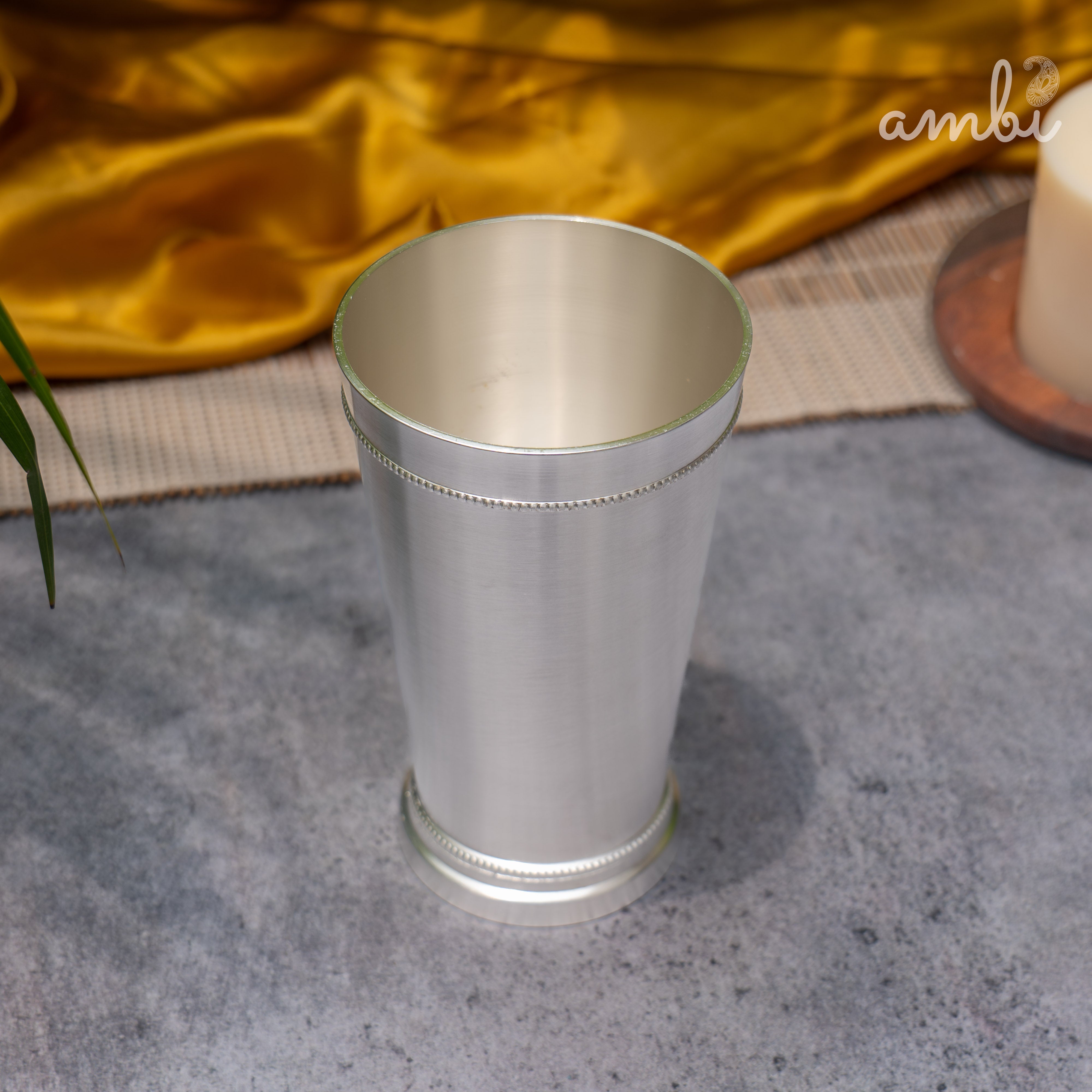 Ambi Pure Silver-Plated Brass Glass – 6 Inch | Large: 630ml
