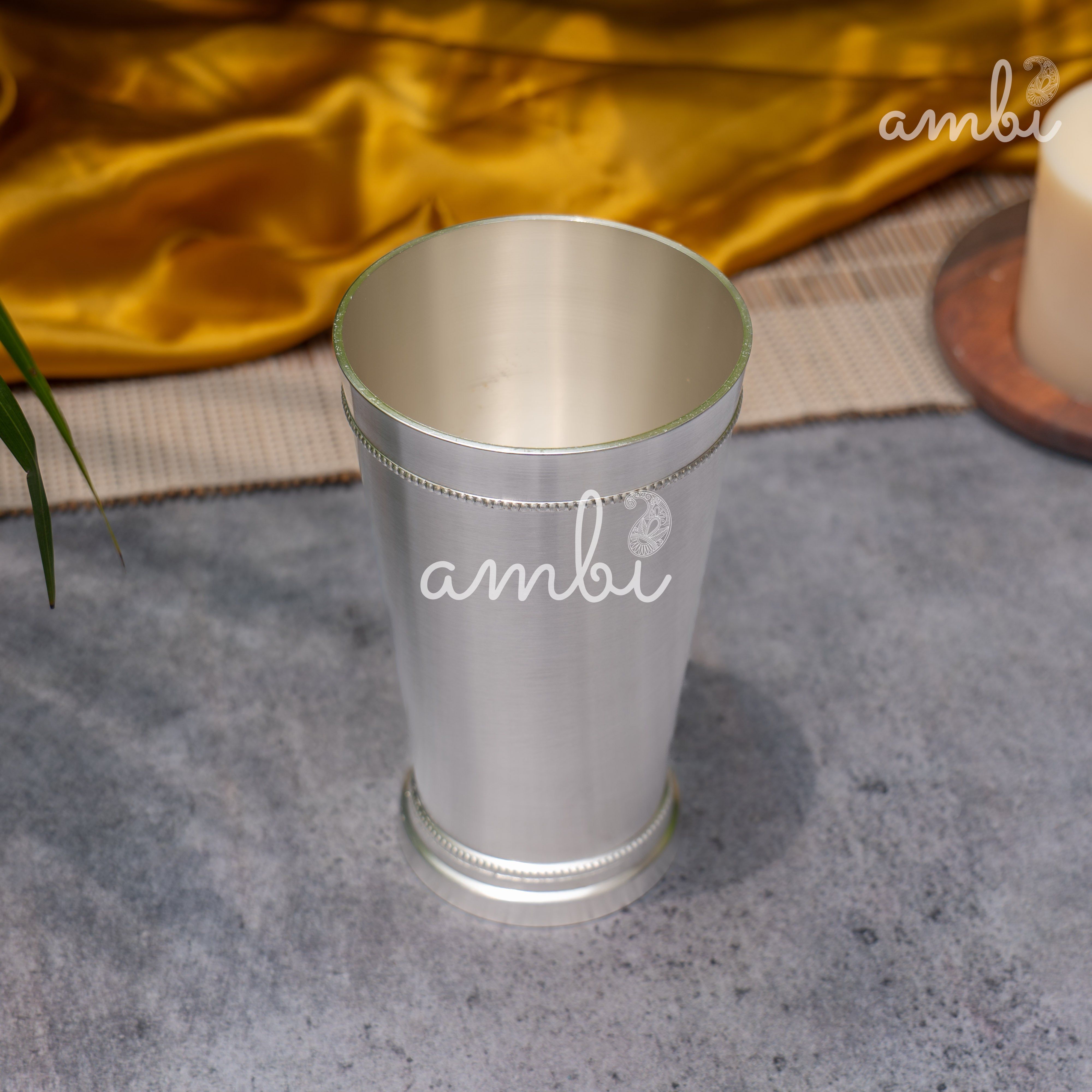 Heritage Luxury Glass – Pure Silver Finish with Modern Elegance - 6 Inches Tall