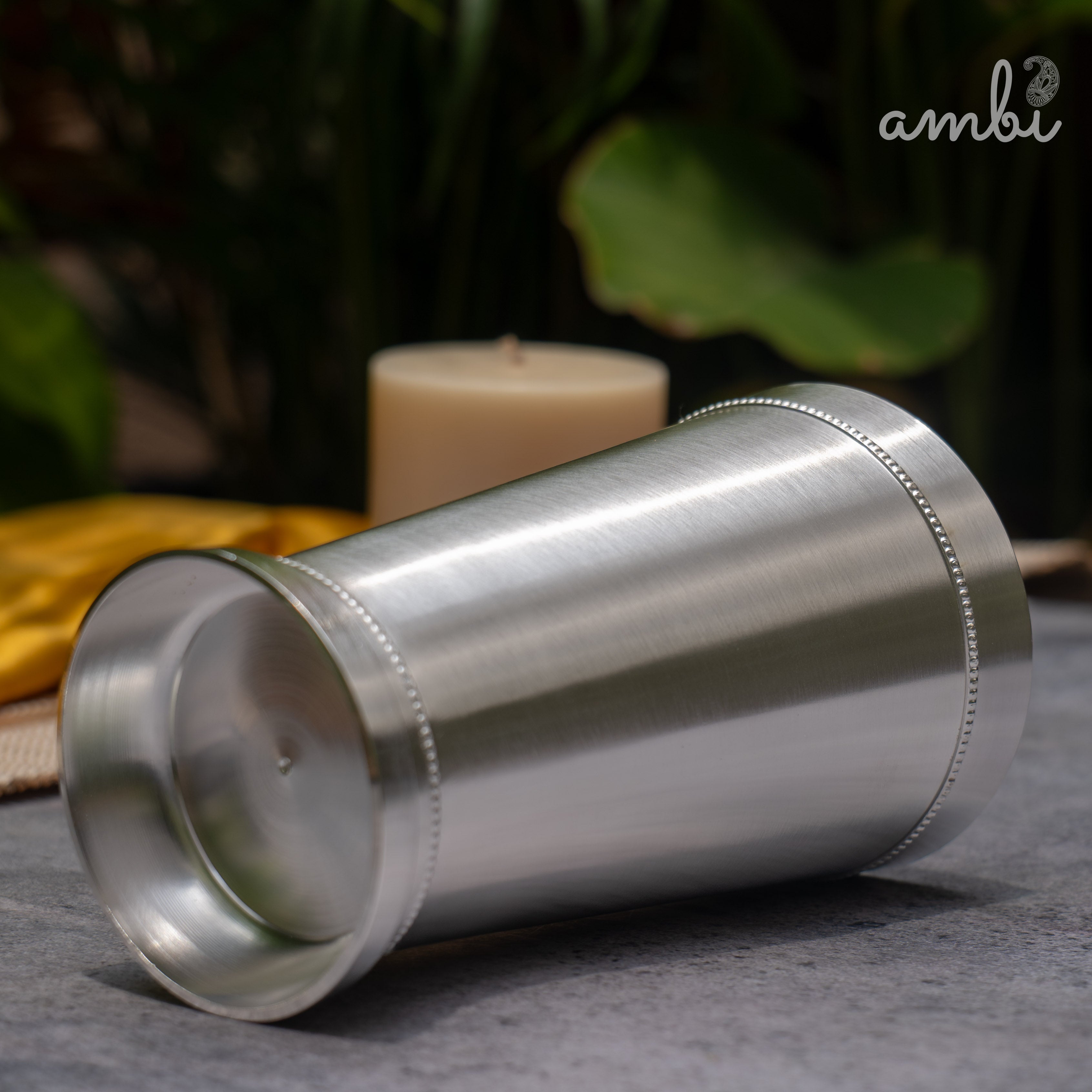 Ambi Pure Silver-Plated Brass Glass – 6 Inch | Large: 630ml
