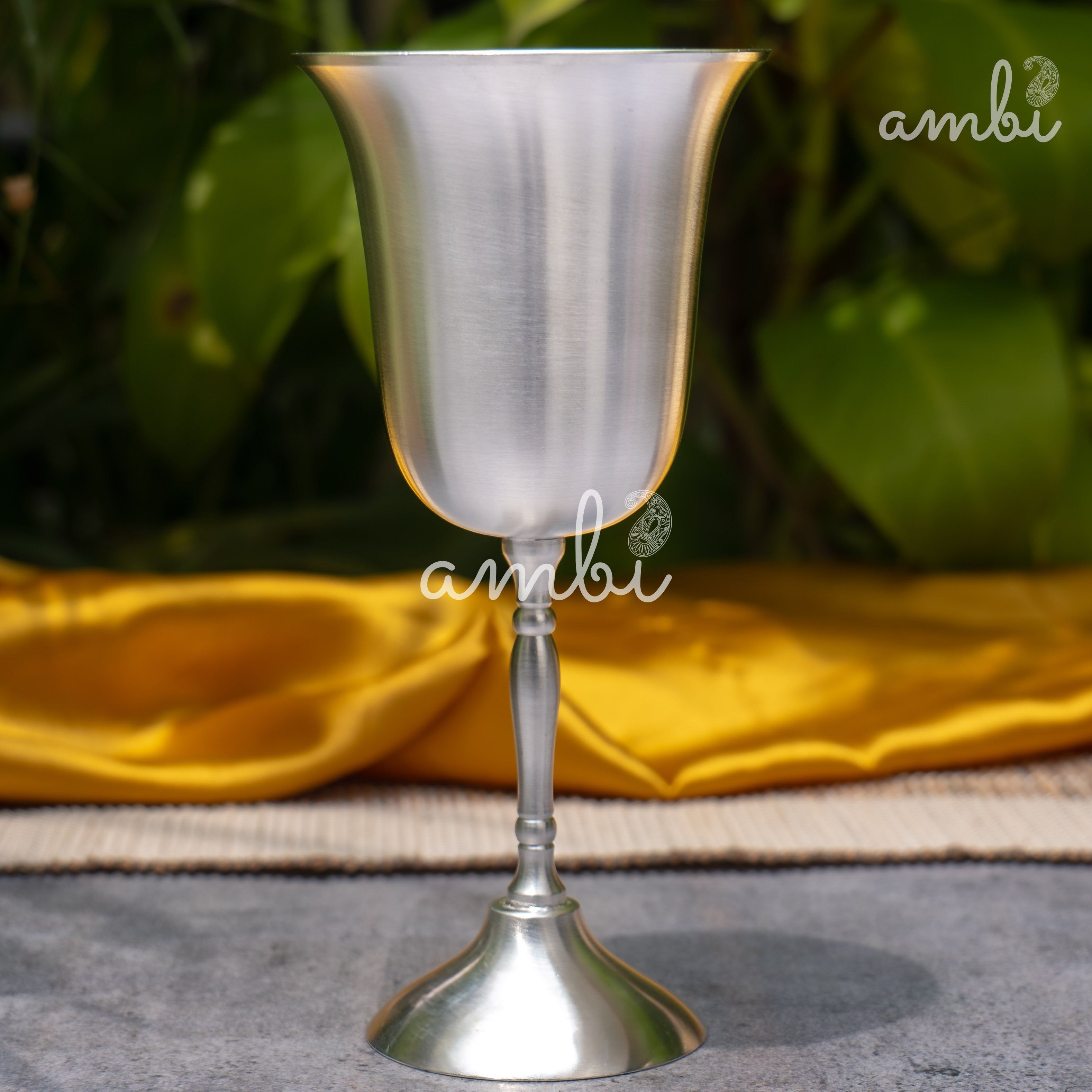 Pure Silver-Plated Wine Glass – Elegant, Vintage-Inspired Statement Piece in Matt Finish